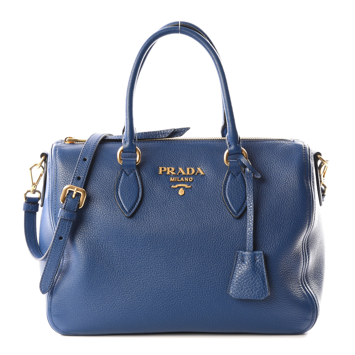 PRADA Vitello Phenix Satchel Bluette 562258