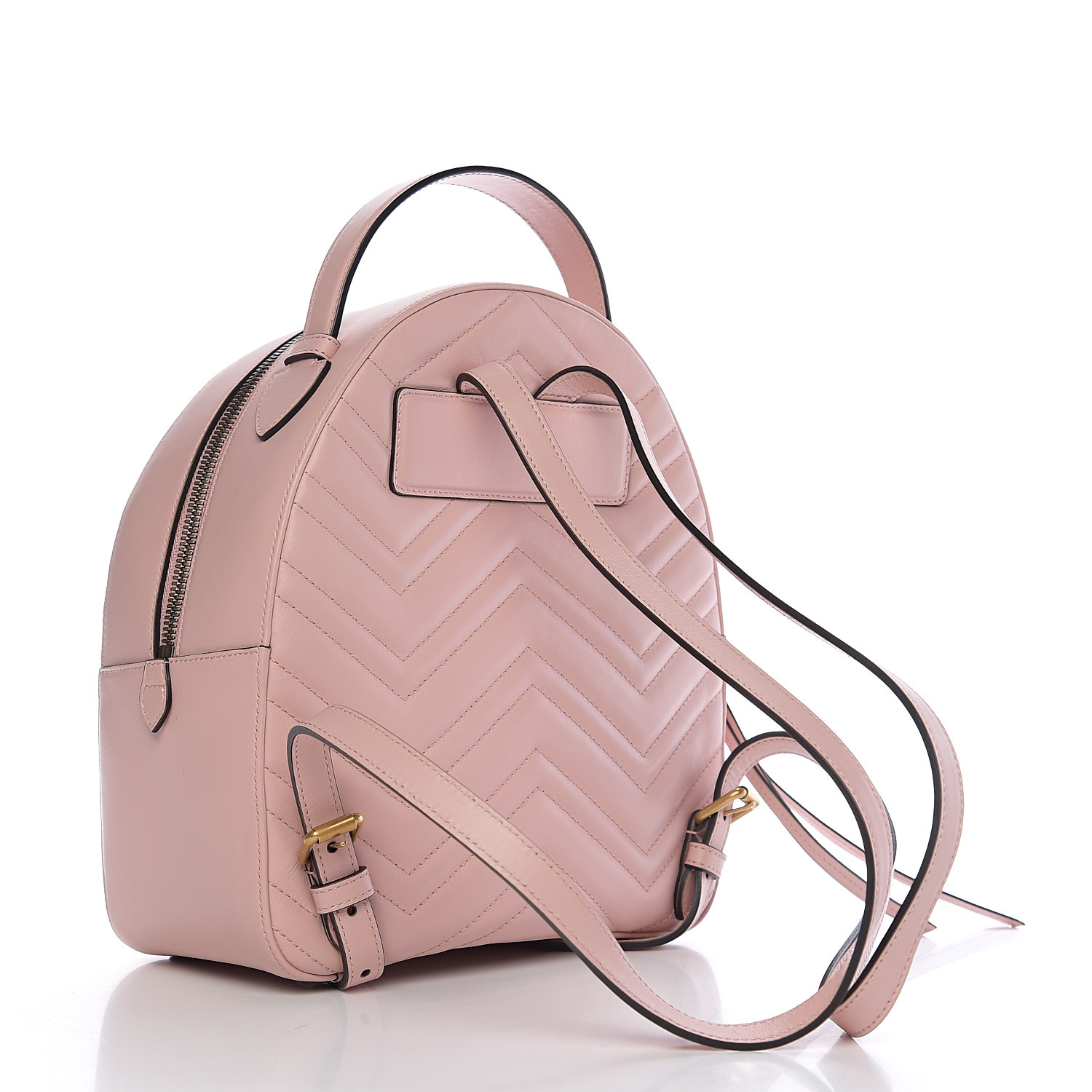 light pink leather backpack