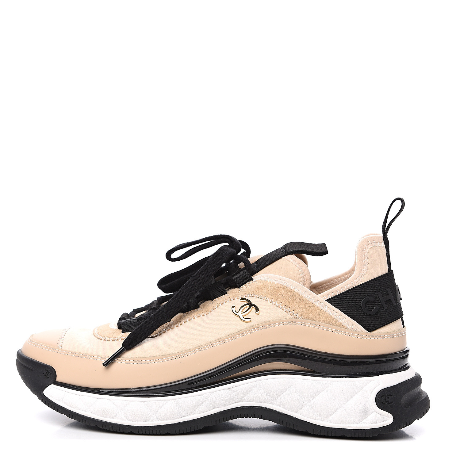 tan chanel sneakers