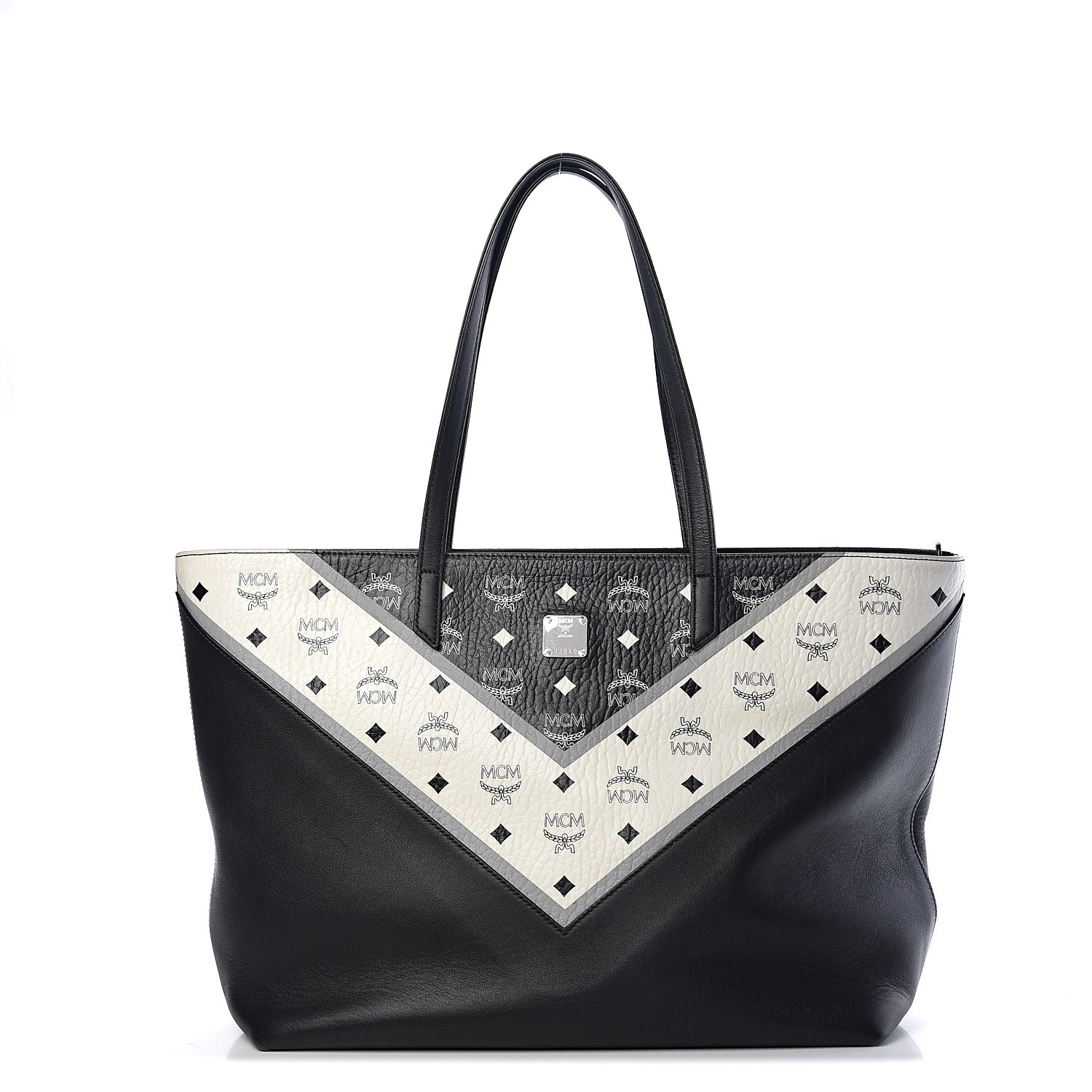 black shopper bag with zip