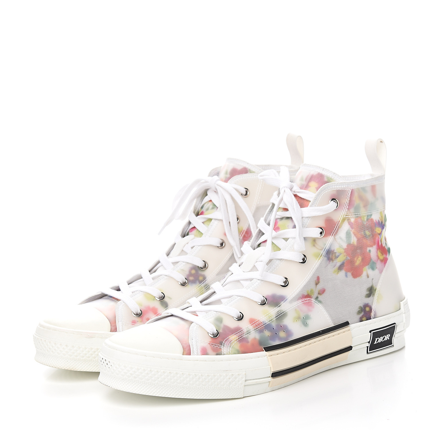 CHRISTIAN DIOR Technical Canvas Flowers Mens B23 High Top Sneakers 47 ...