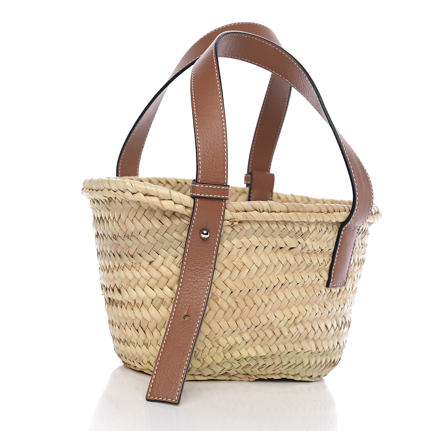 LOEWE Raffia Small Basket Tote Bag Natural Tan 556414