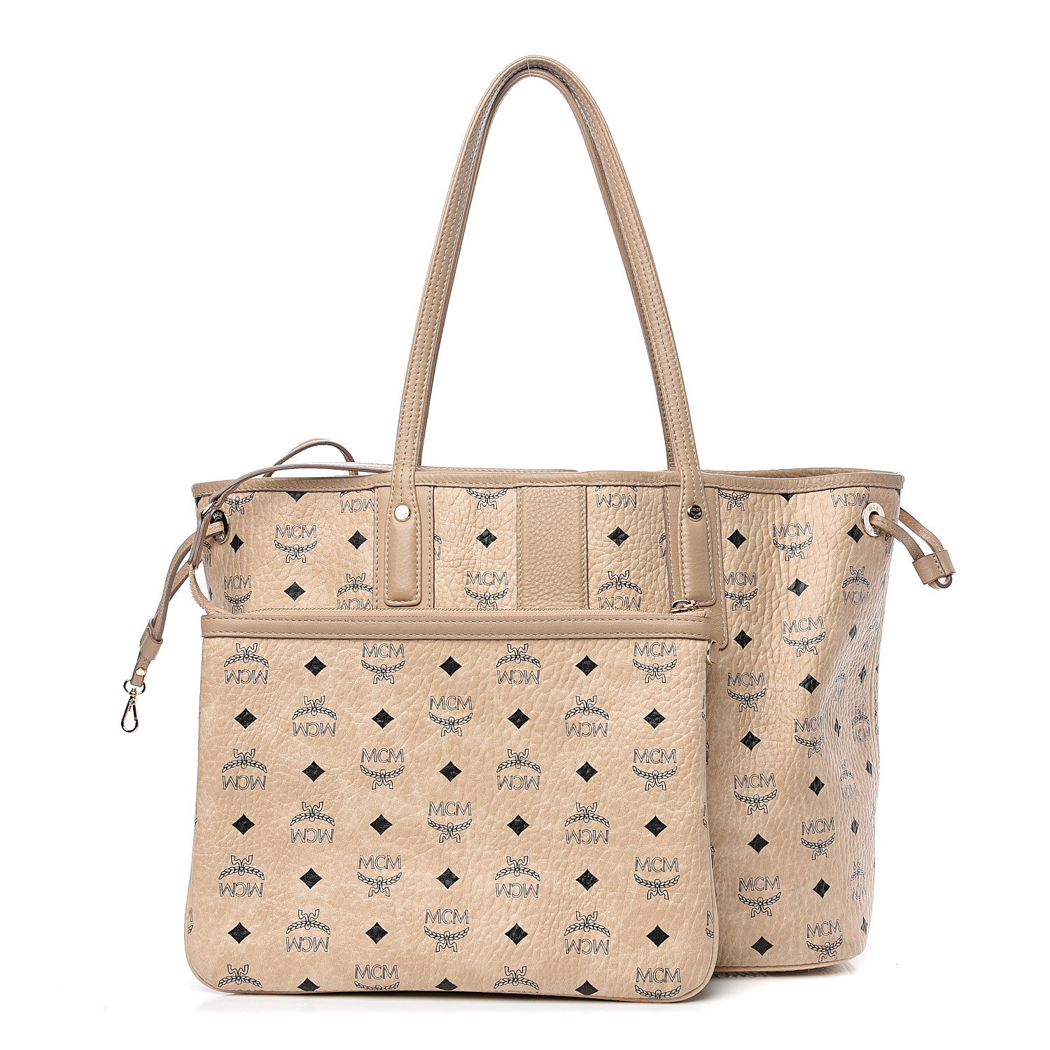 mcm liz reversible shopper large beige