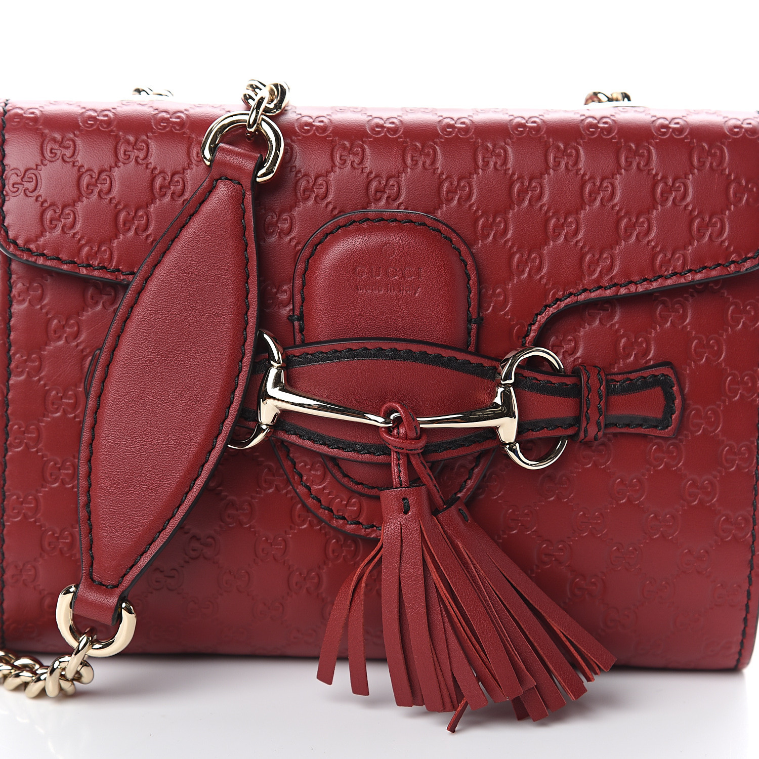 GUCCI Microguccissima Mini Emily Shoulder Bag Red 557656