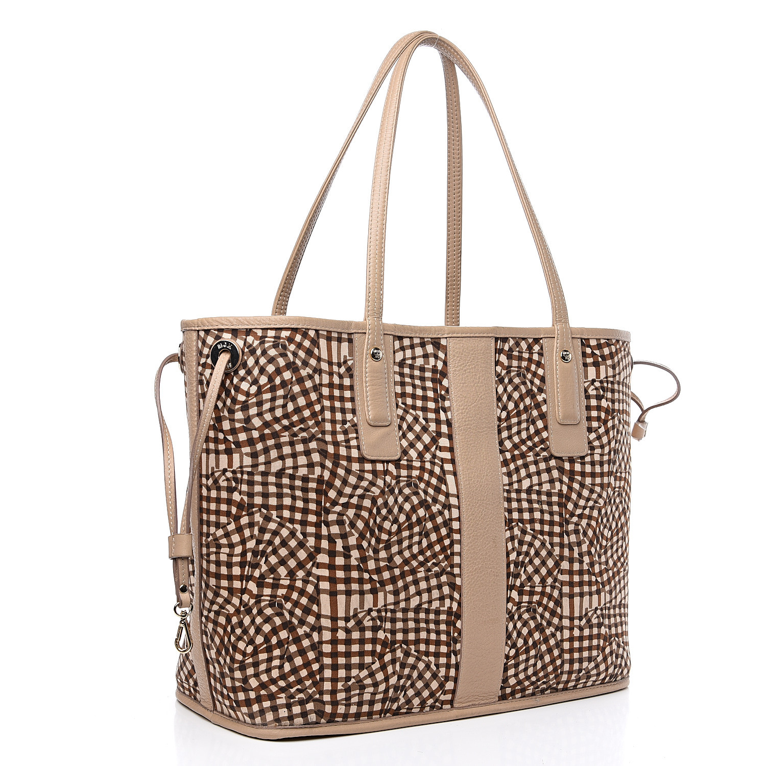 MCM Visetos Medium Liz Reversible Shopper Tote Beige 560608