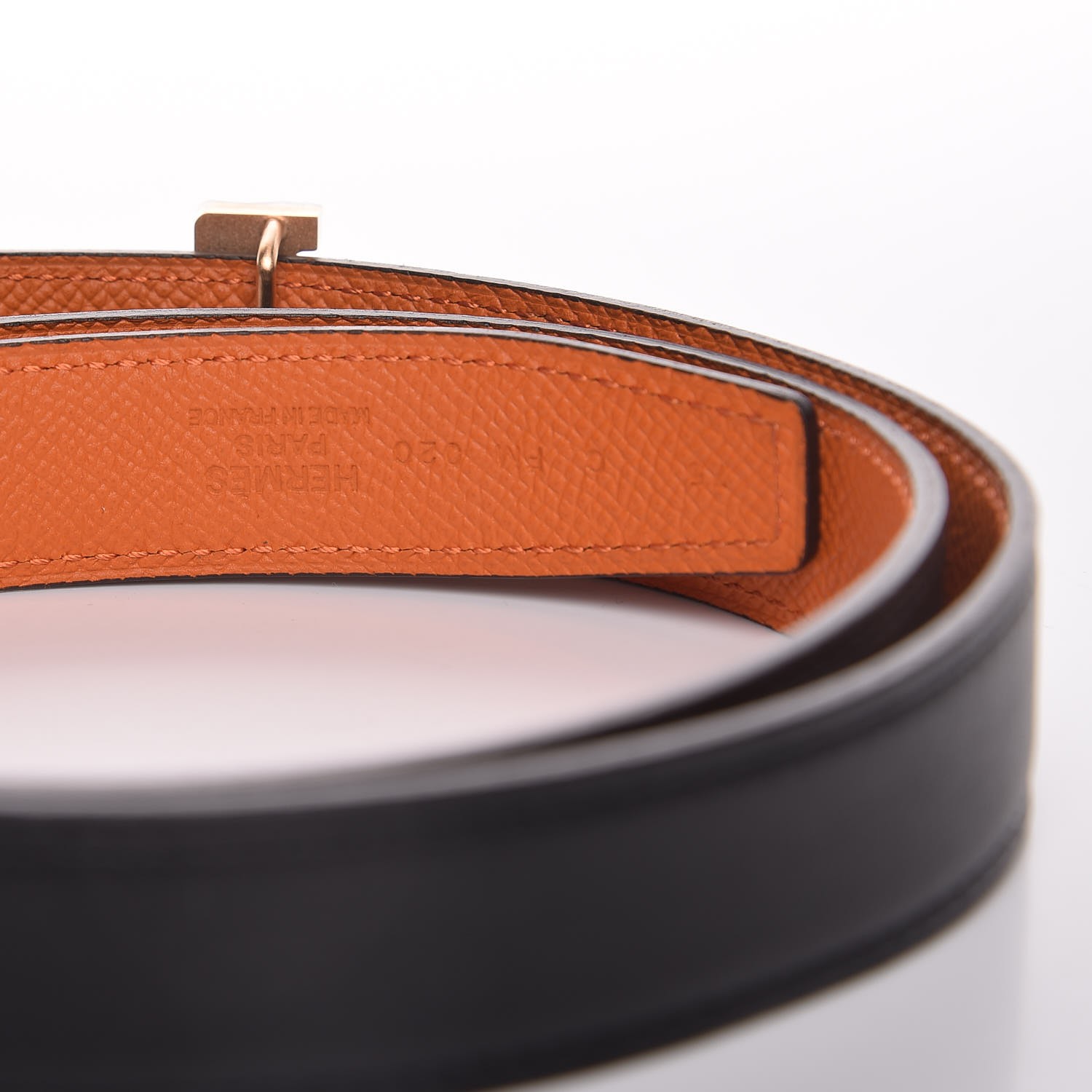 HERMES Epsom Swift 24mm Mini Constance H Belt 75 Black Feu 332316