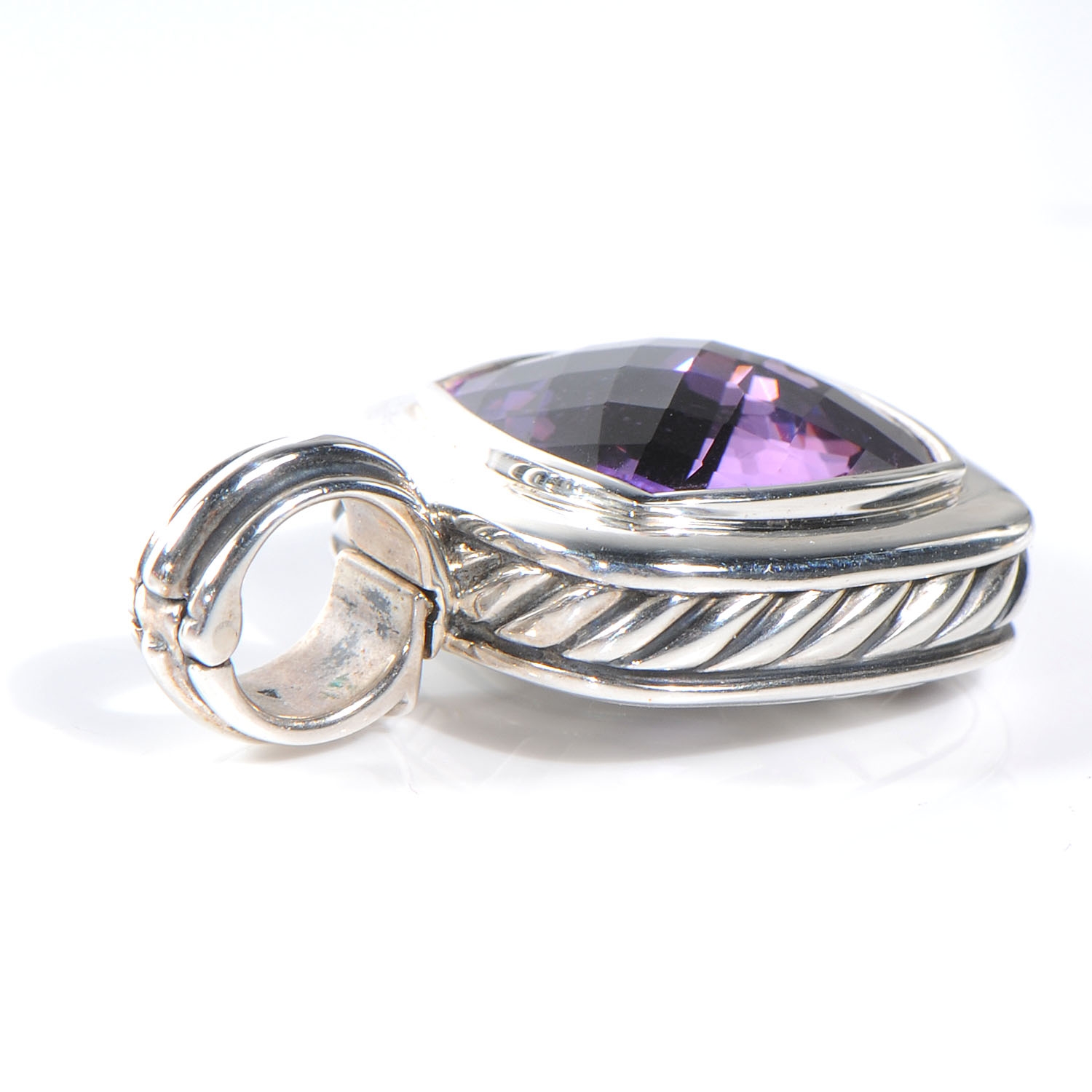 DAVID YURMAN Sterling Silver Albion Amethyst Pendant 14mm 52485