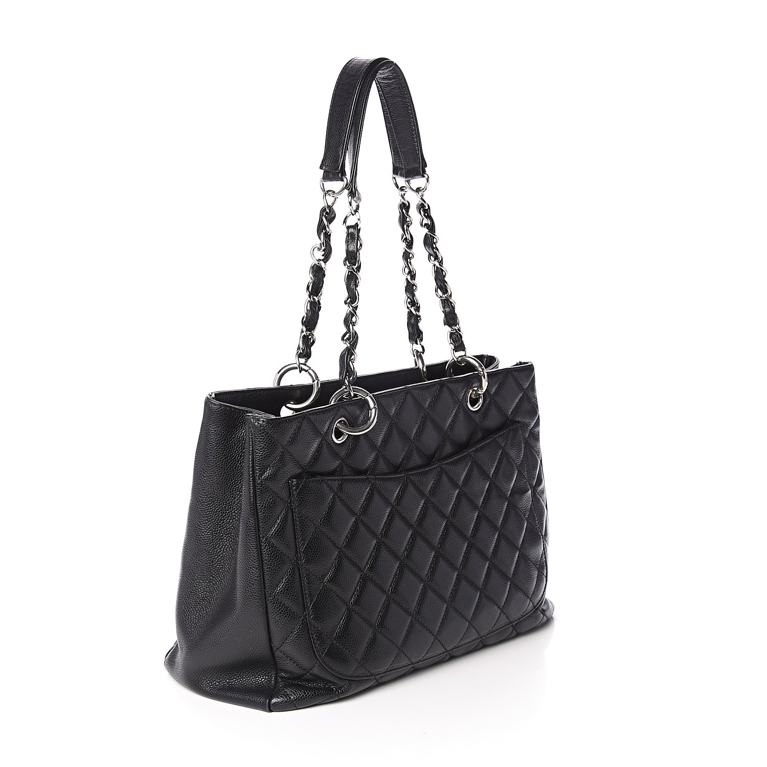 CHANEL Caviar Quilted Grand Shopping Tote GST Black 547567