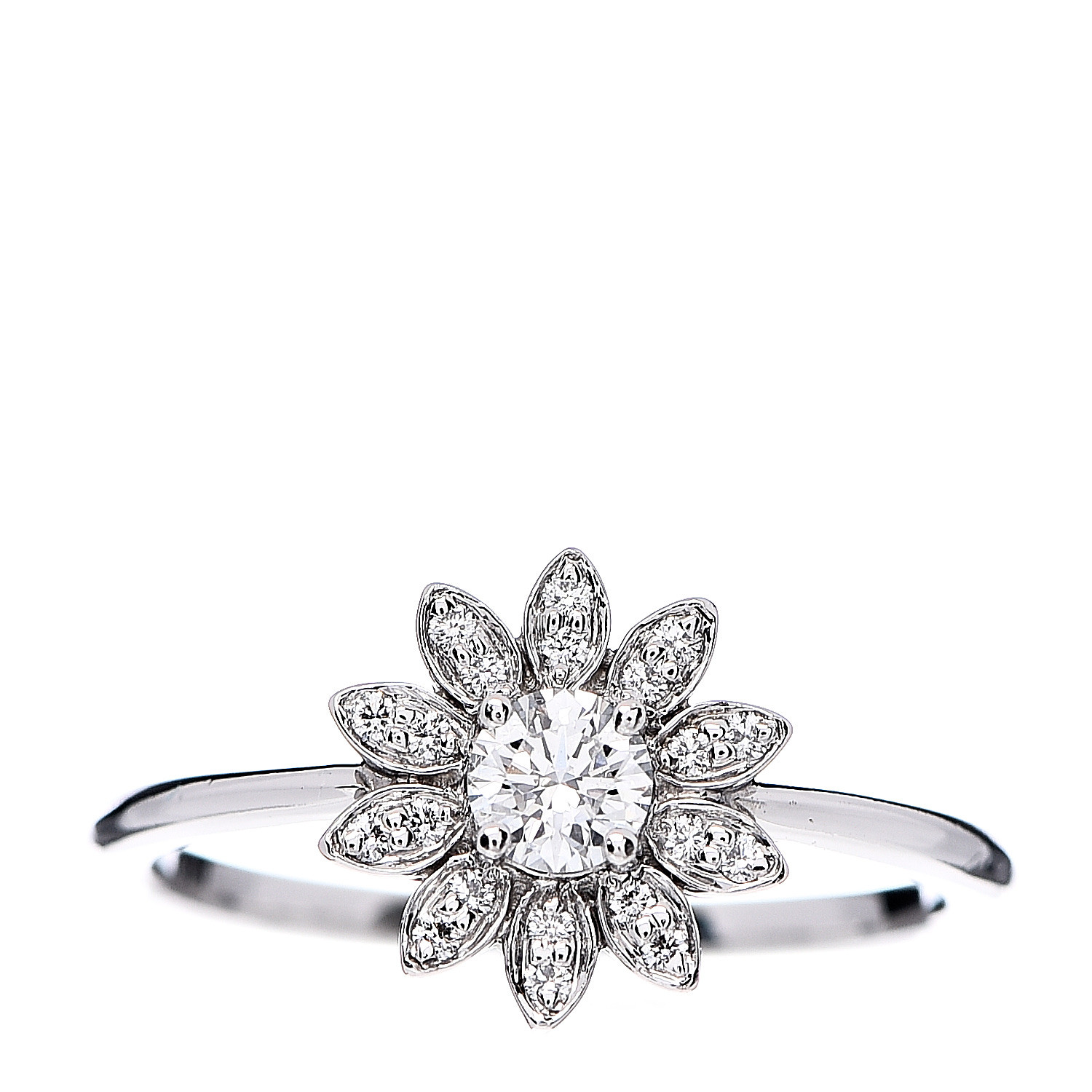 TIFFANY Platinum Diamond Enchant Garden Flower Ring 50 5.5 541383