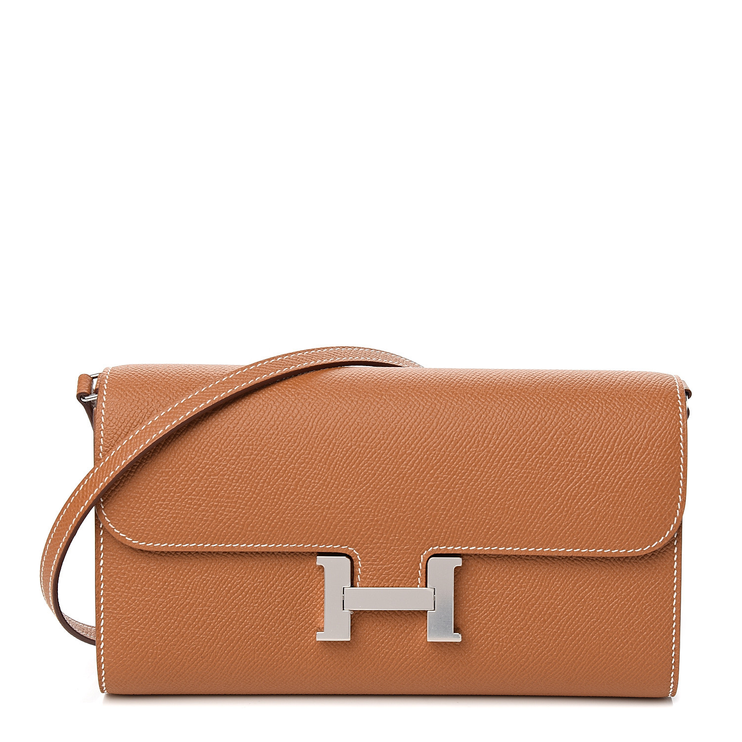 HERMES Epsom Constance Long Wallet To Go Gold 546718 | FASHIONPHILE