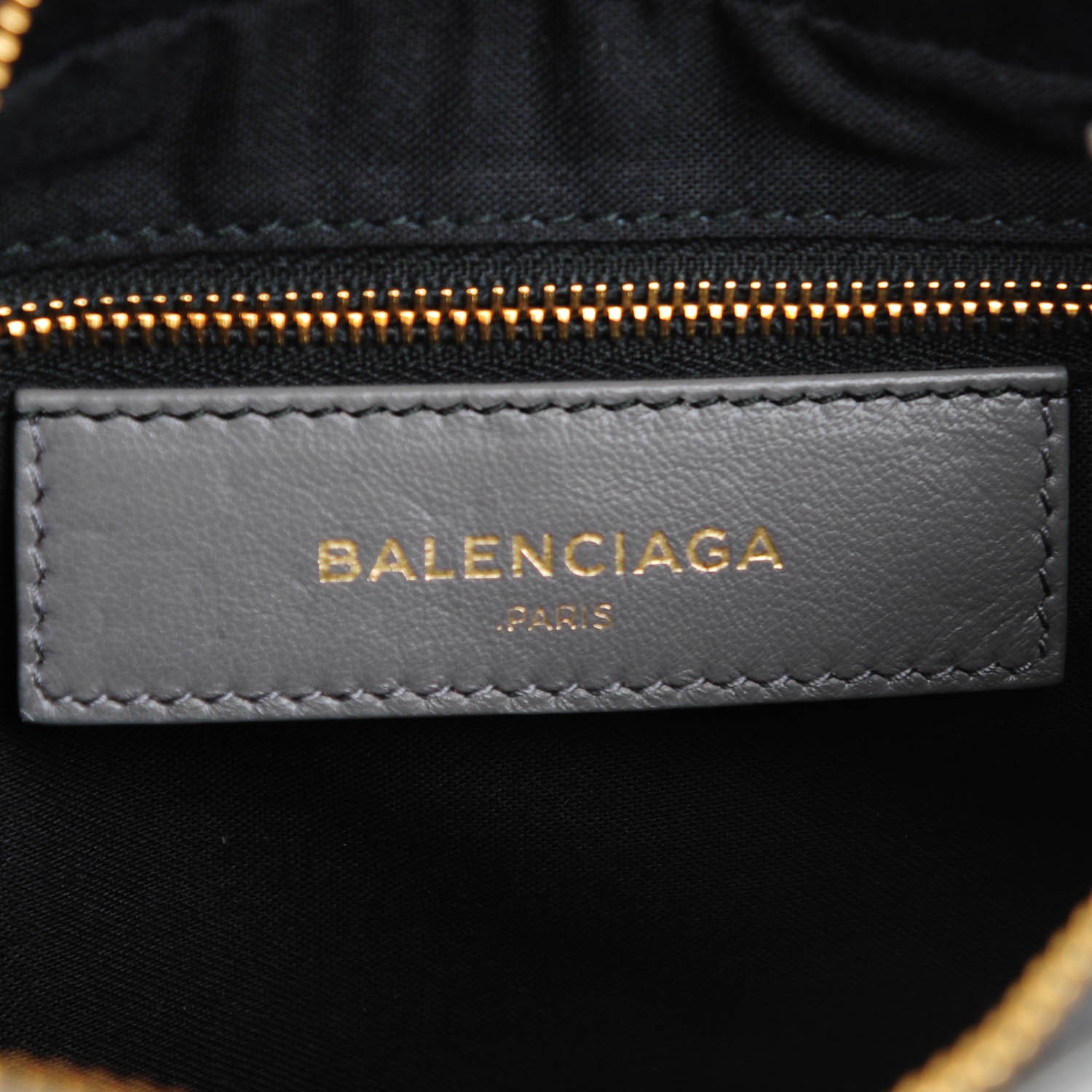 BALENCIAGA Chevre Gold Metallic Edge Hip Gris Acier 149720