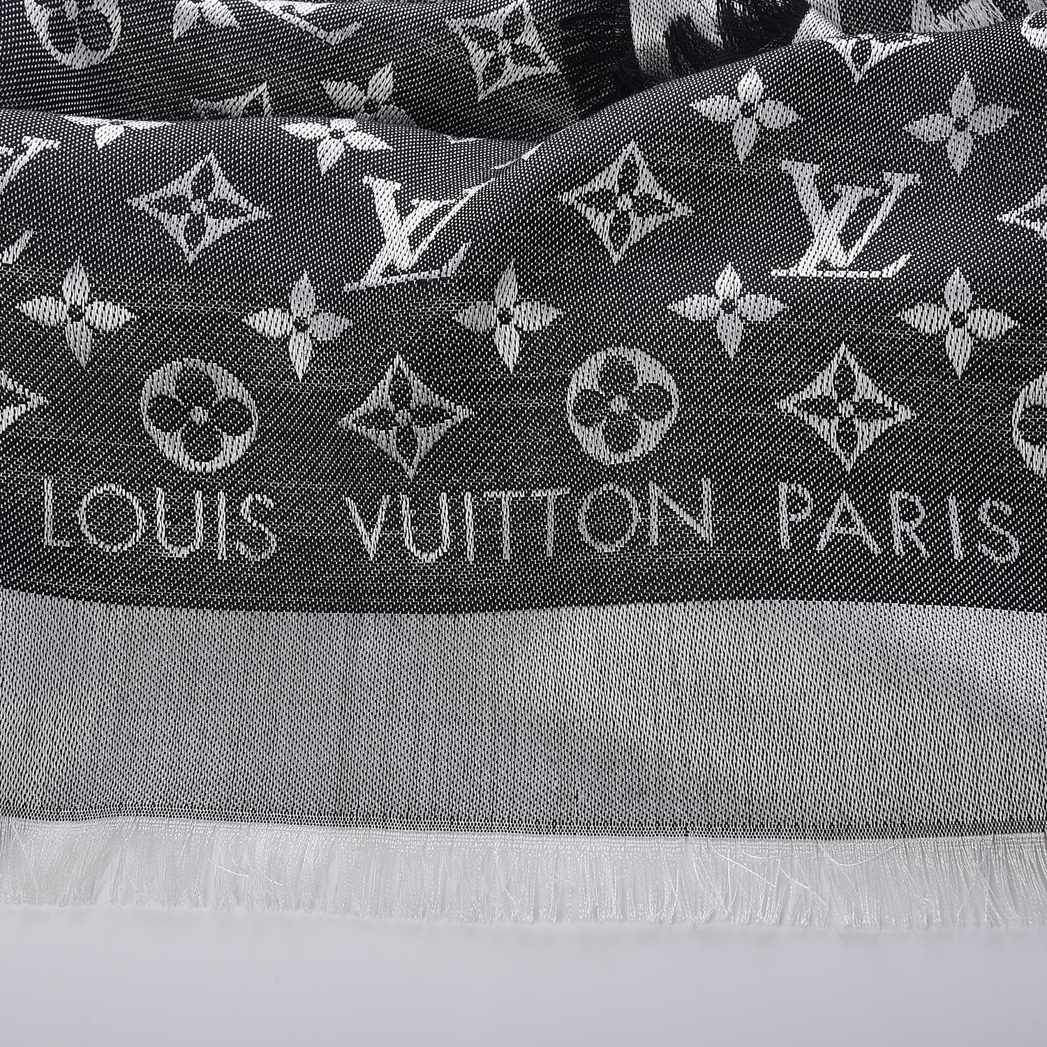Louis Vuitton Pearl Grey Monogram Denim Shawl