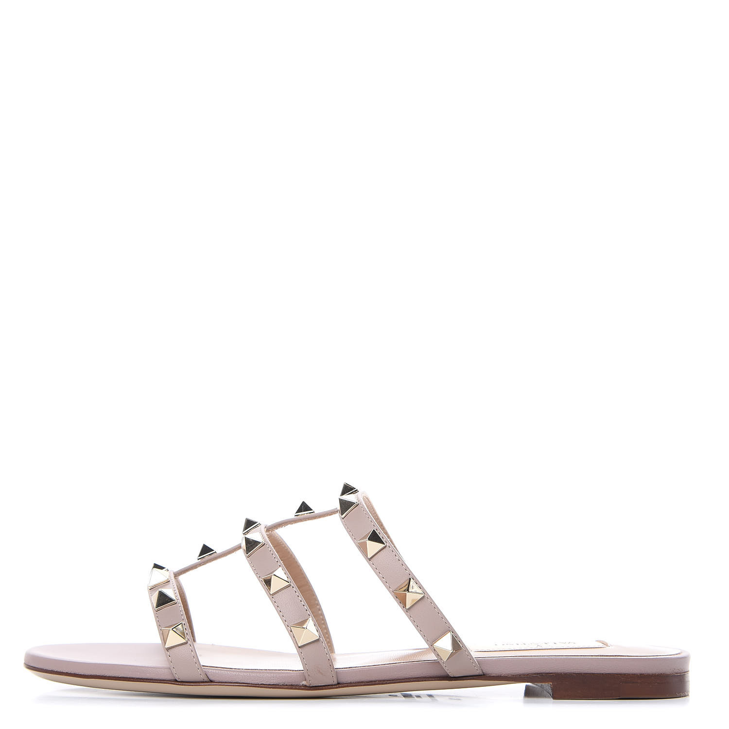 rockstud caged flat slide sandal