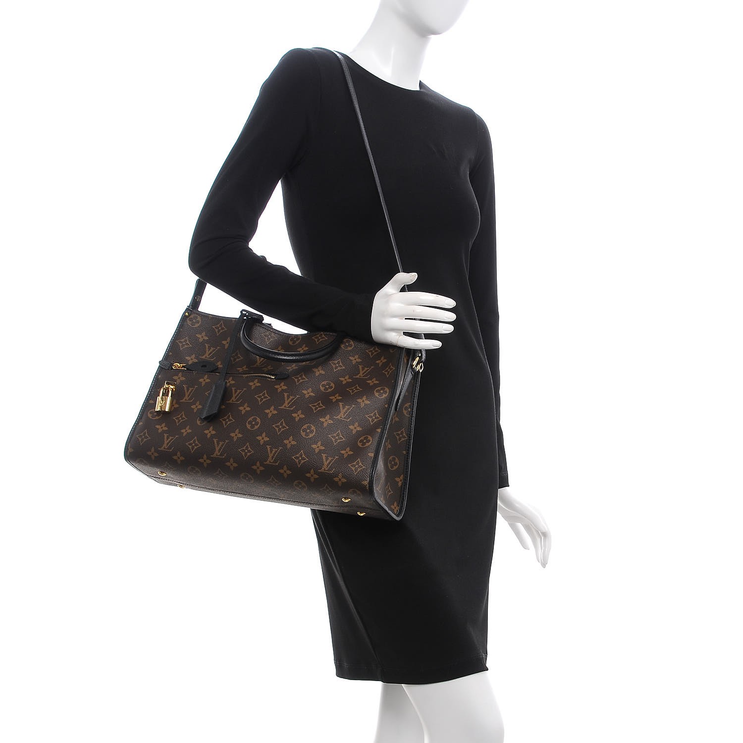 LOUIS VUITTON Monogram Popincourt MM Black 292969