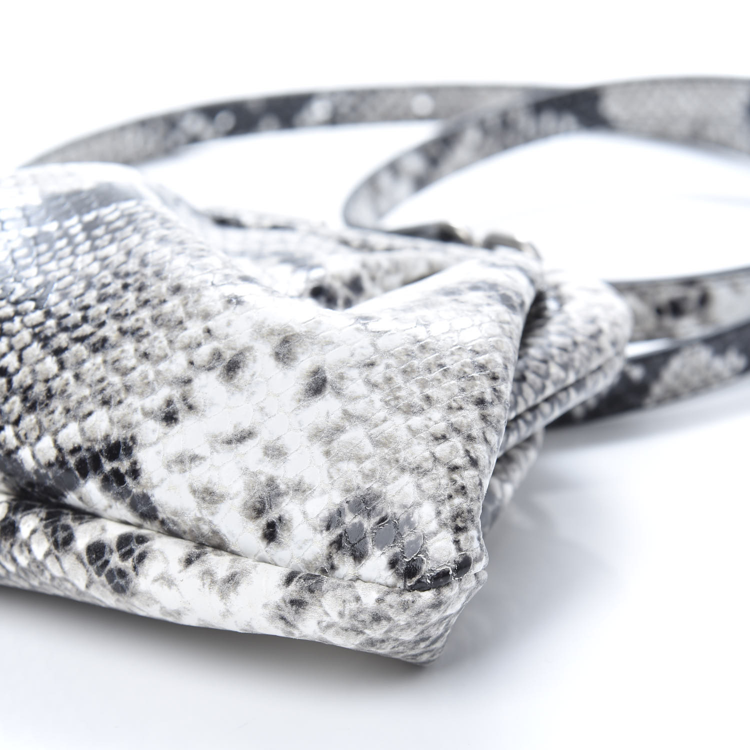 black and white snakeskin clutch bag