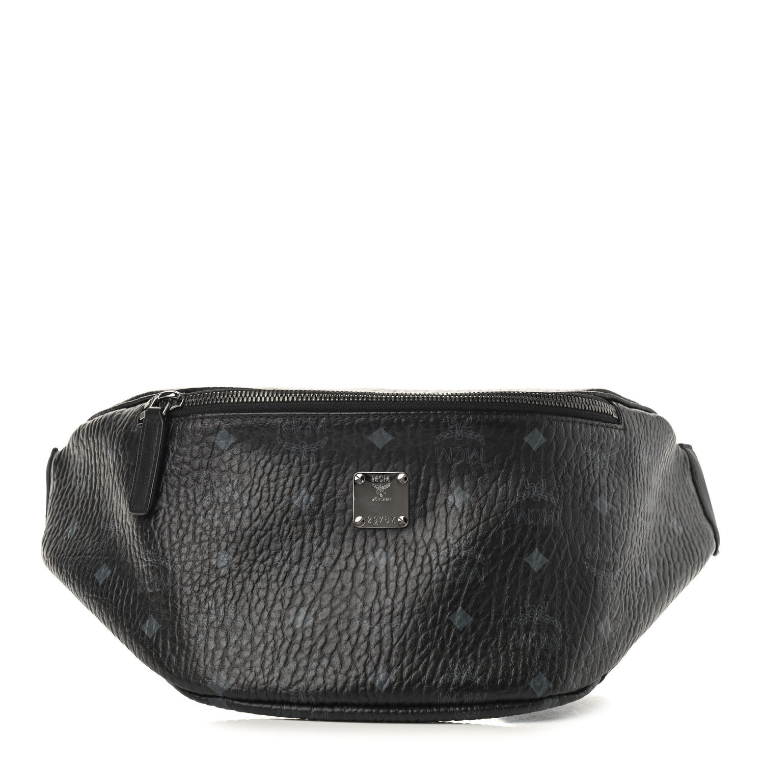 mcm black fanny pack