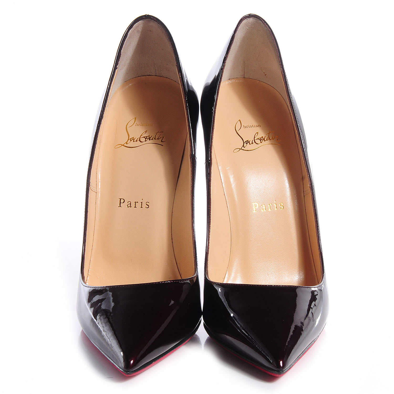 CHRISTIAN LOUBOUTIN Metal Patent So Kate 120 Pumps 39 Dark Burgundy 76756