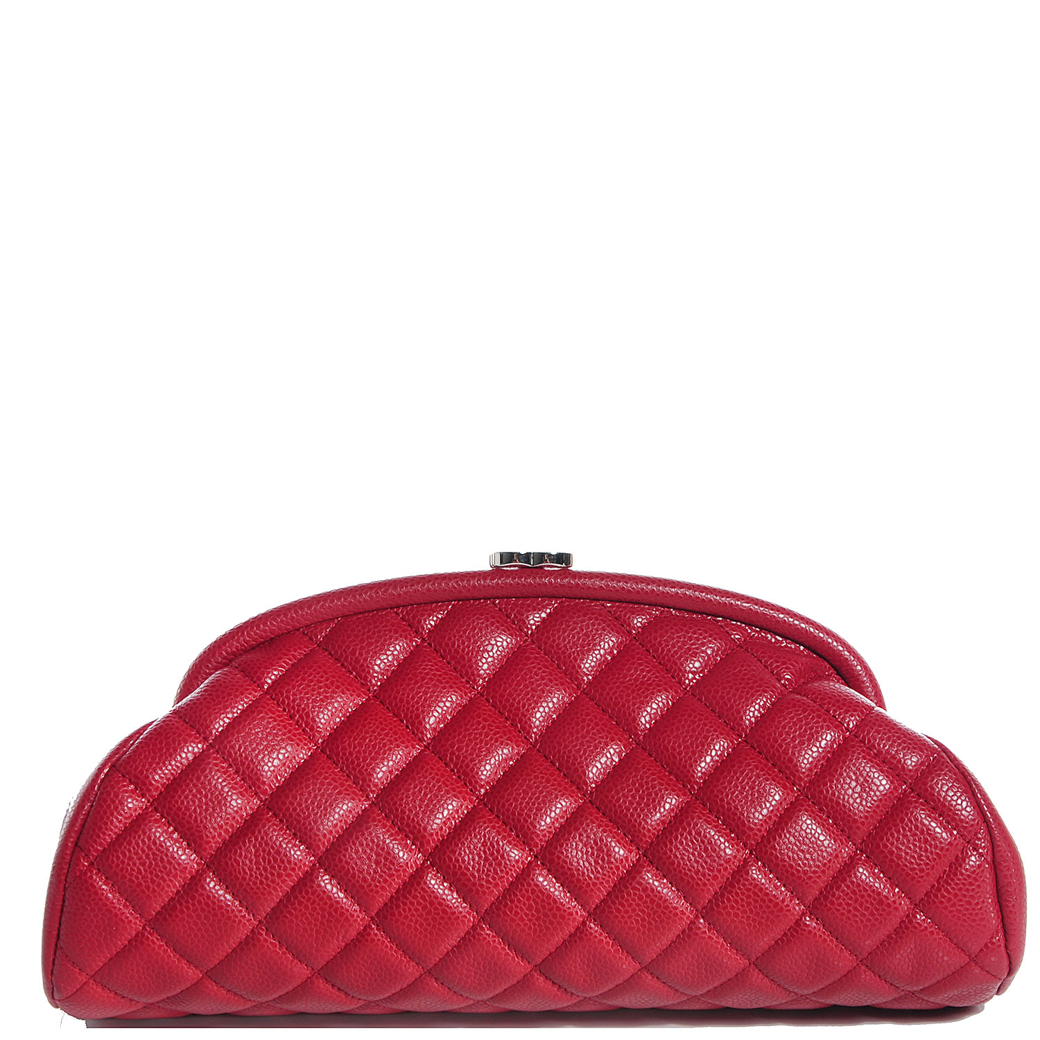 CHANEL Caviar Quilted Timeless Clutch Red 87795