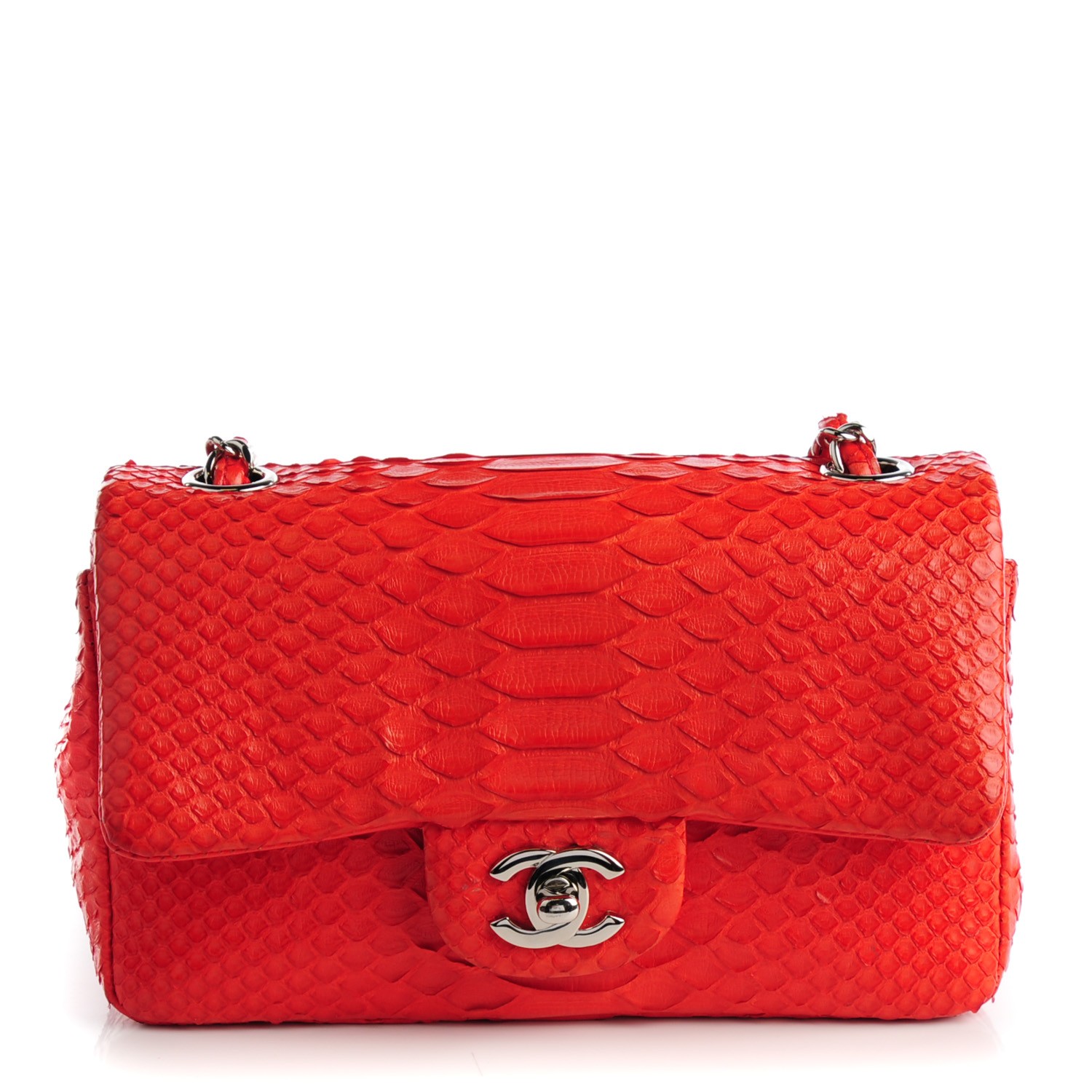 chanel red snakeskin bag