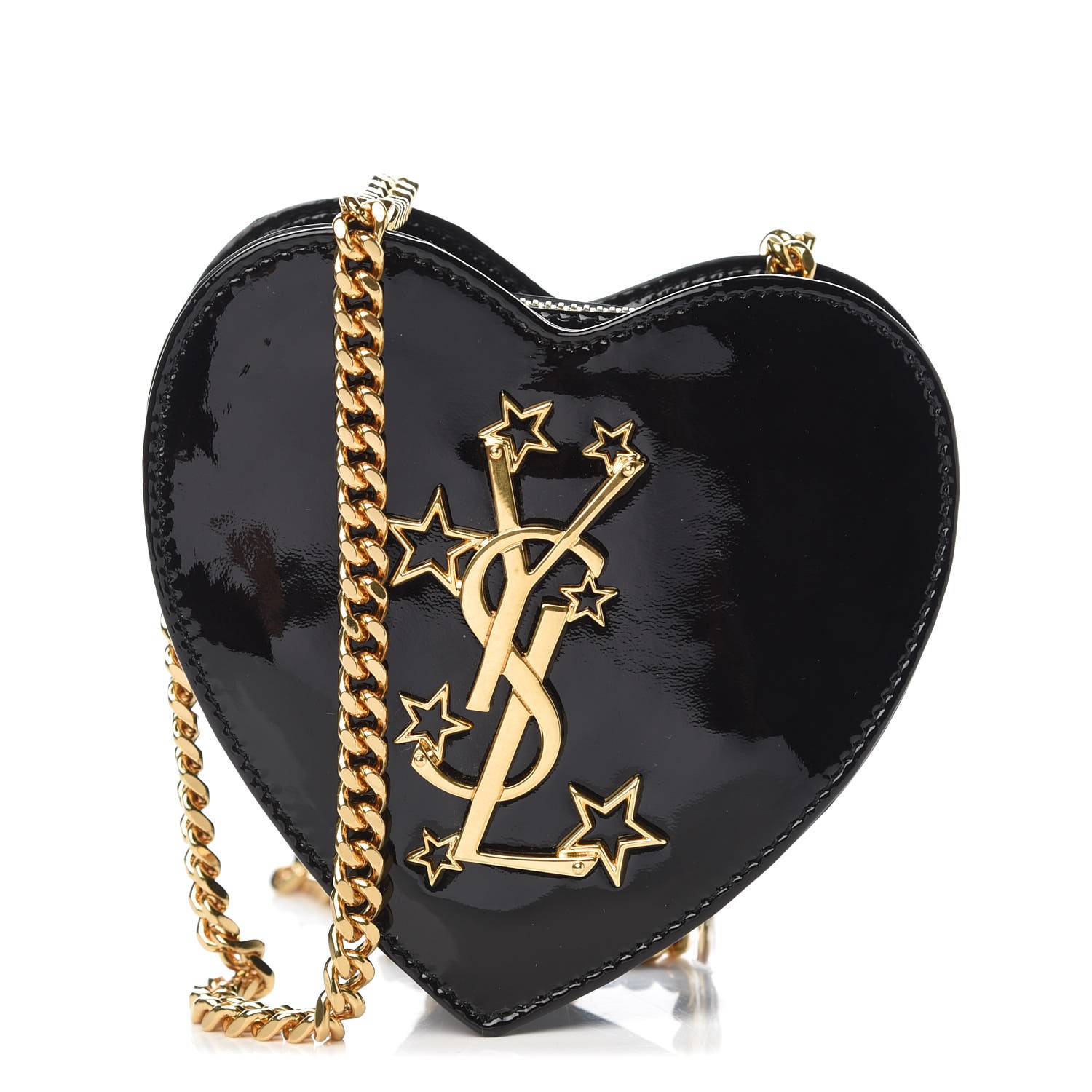 ysl love heart chain bag