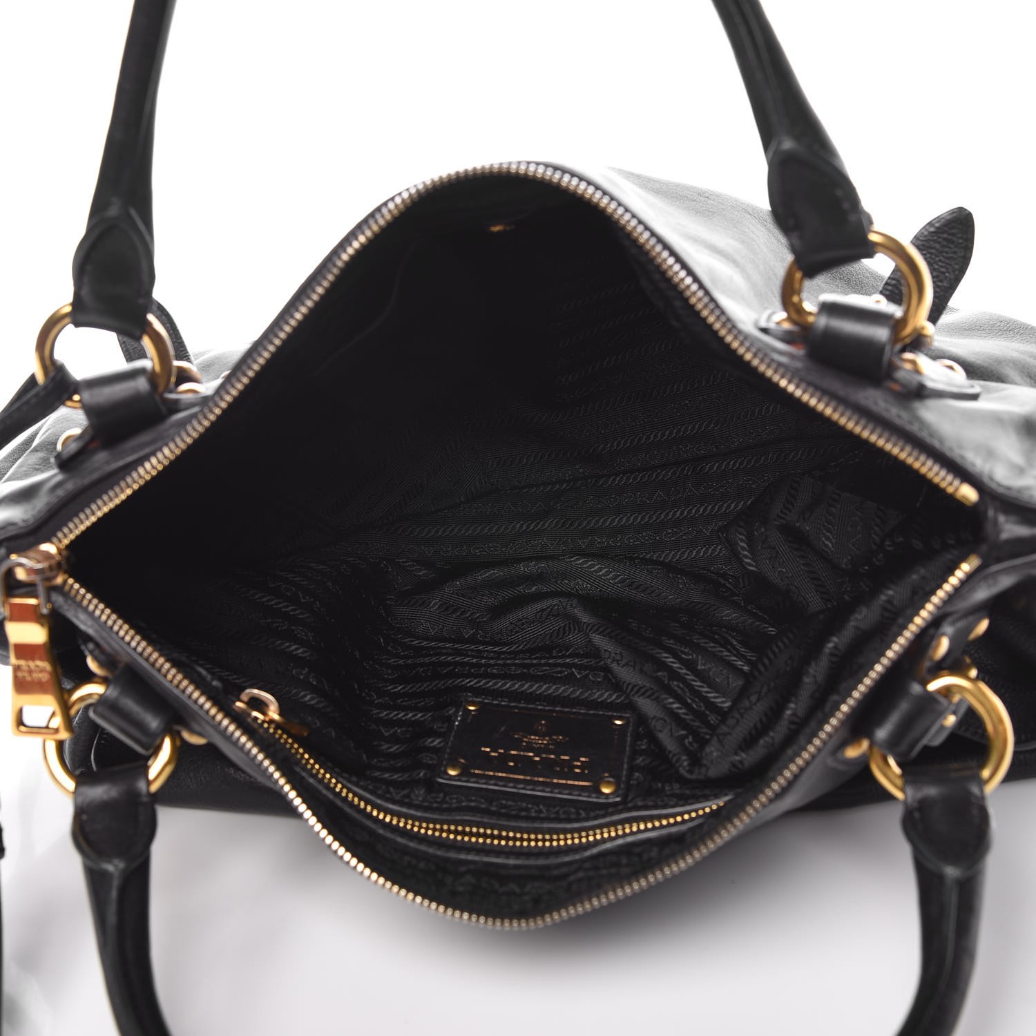 PRADA Soft Calf Shoulder Bag Black 314130