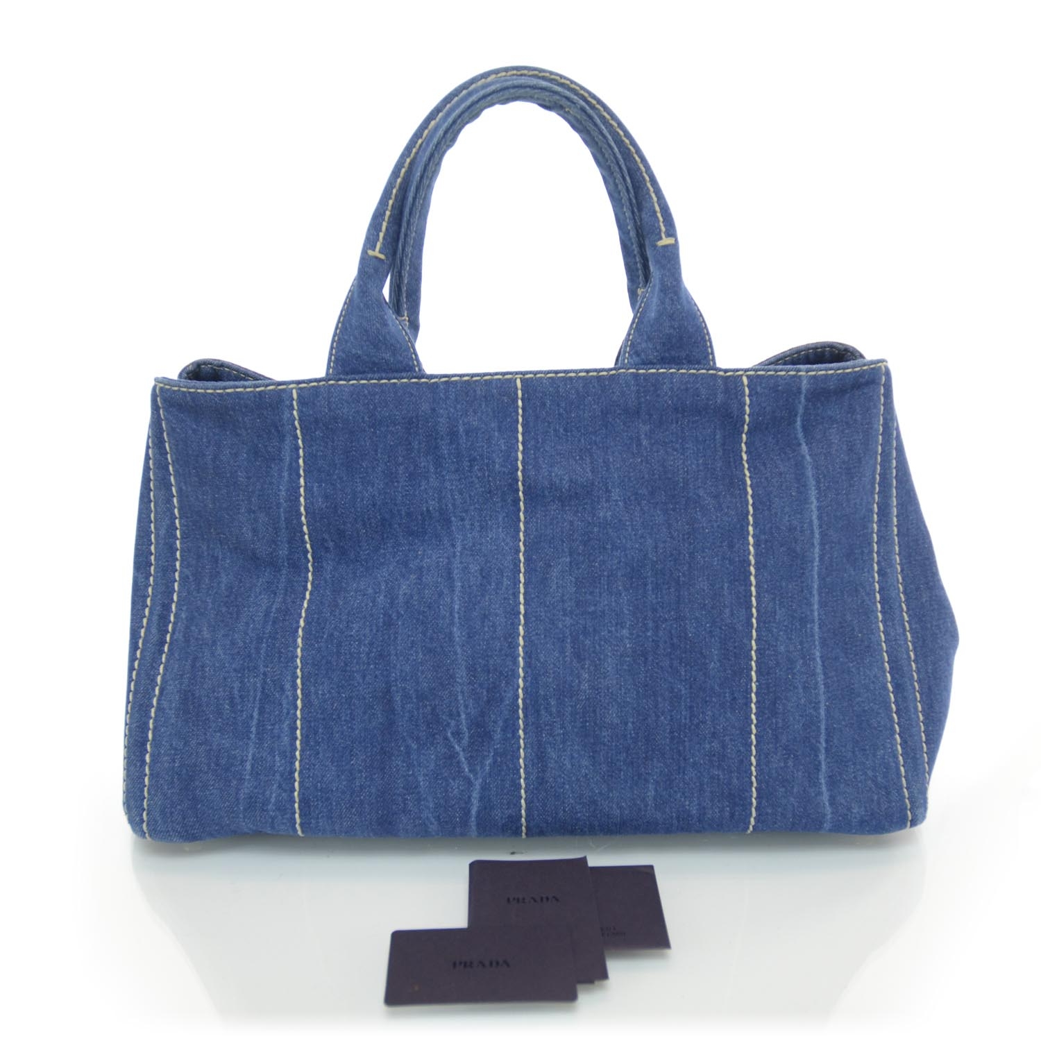 denim prada tote