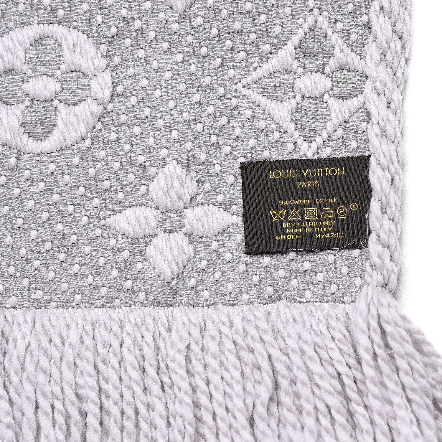 Louis Vuitton Pearl Grey Logomania Silk Wool Scarf Louis Vuitton | The  Luxury Closet