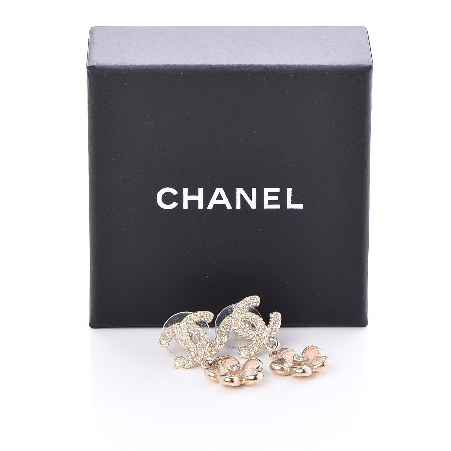 chanel metal and diamantes earrings