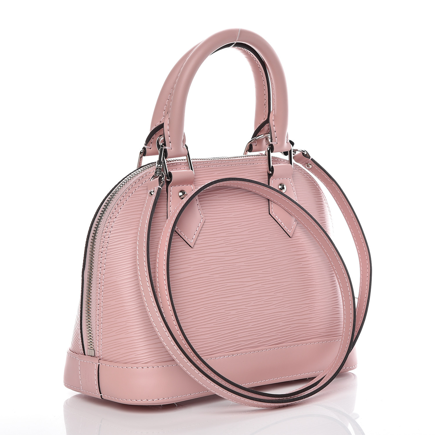 Authenticated Used LOUIS VUITTON Louis Vuitton Alma MINI Epi Shoulder Bag  M51406 Leather Rose Ballerine 