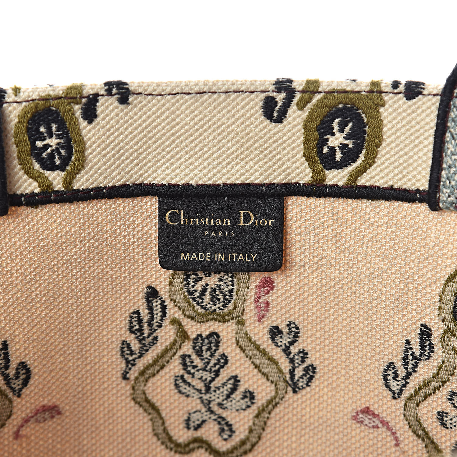 CHRISTIAN DIOR Embroidered Canvas Book Tote Multicolor 530427