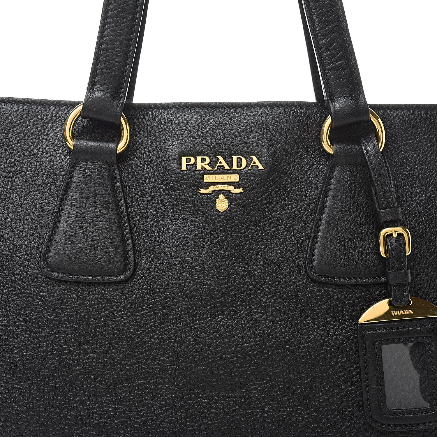 PRADA Vitello Phenix Tote Black 517778 | FASHIONPHILE