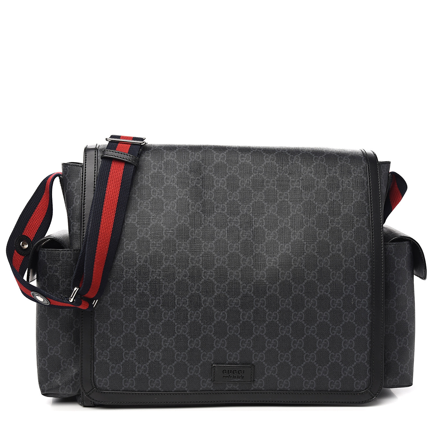 gucci supreme diaper bag black