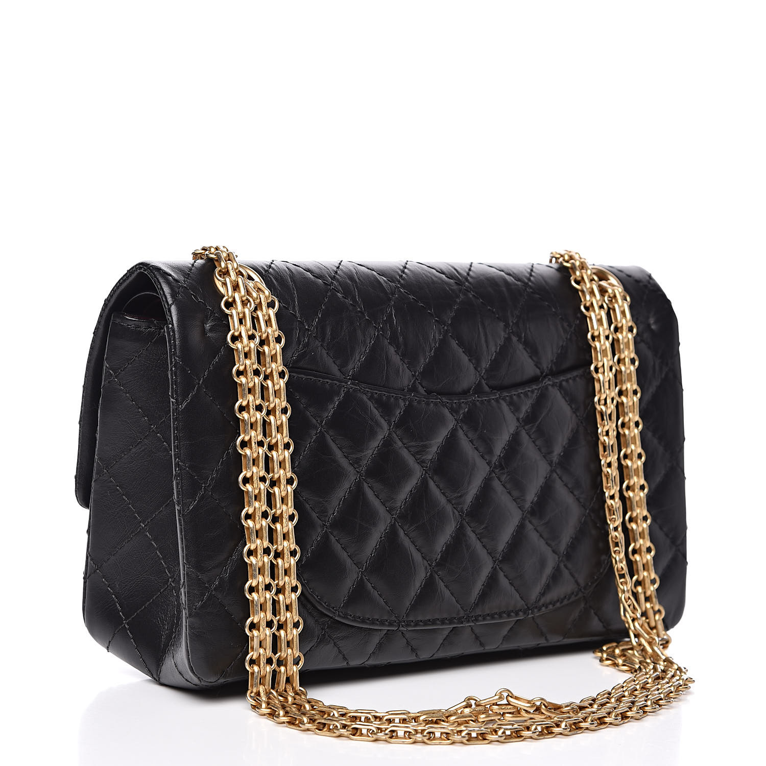 CHANEL Aged Calfskin Quilted 2.55 Reissue 225 Flap Black 523352