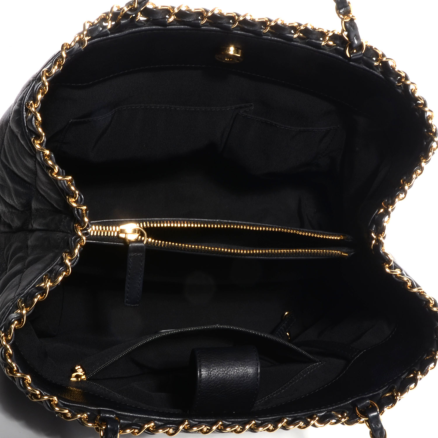 CHANEL Calfskin Small Chain Me Tote Black 70332 | FASHIONPHILE