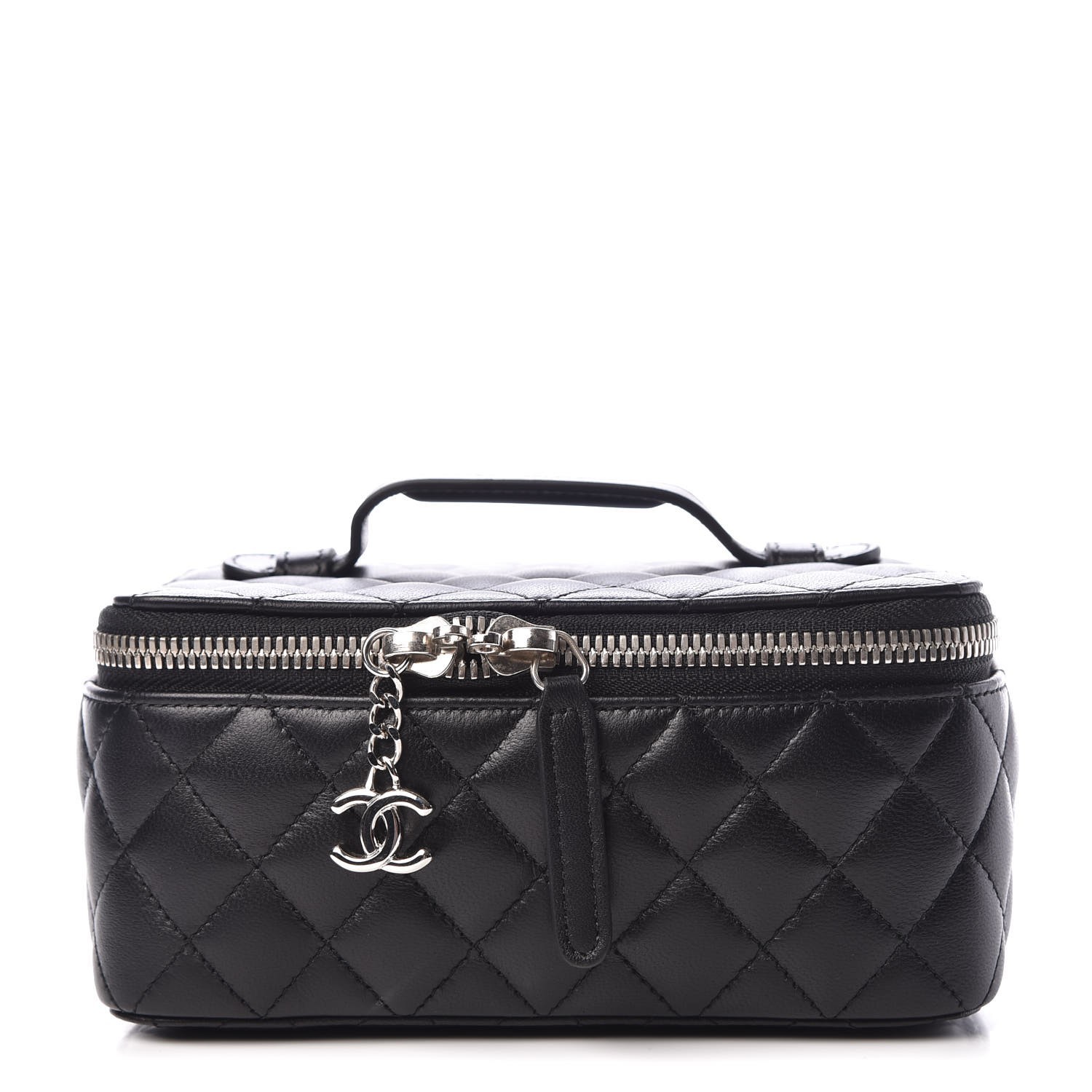 CHANEL Lambskin Quilted Jewelry Case Black 312112