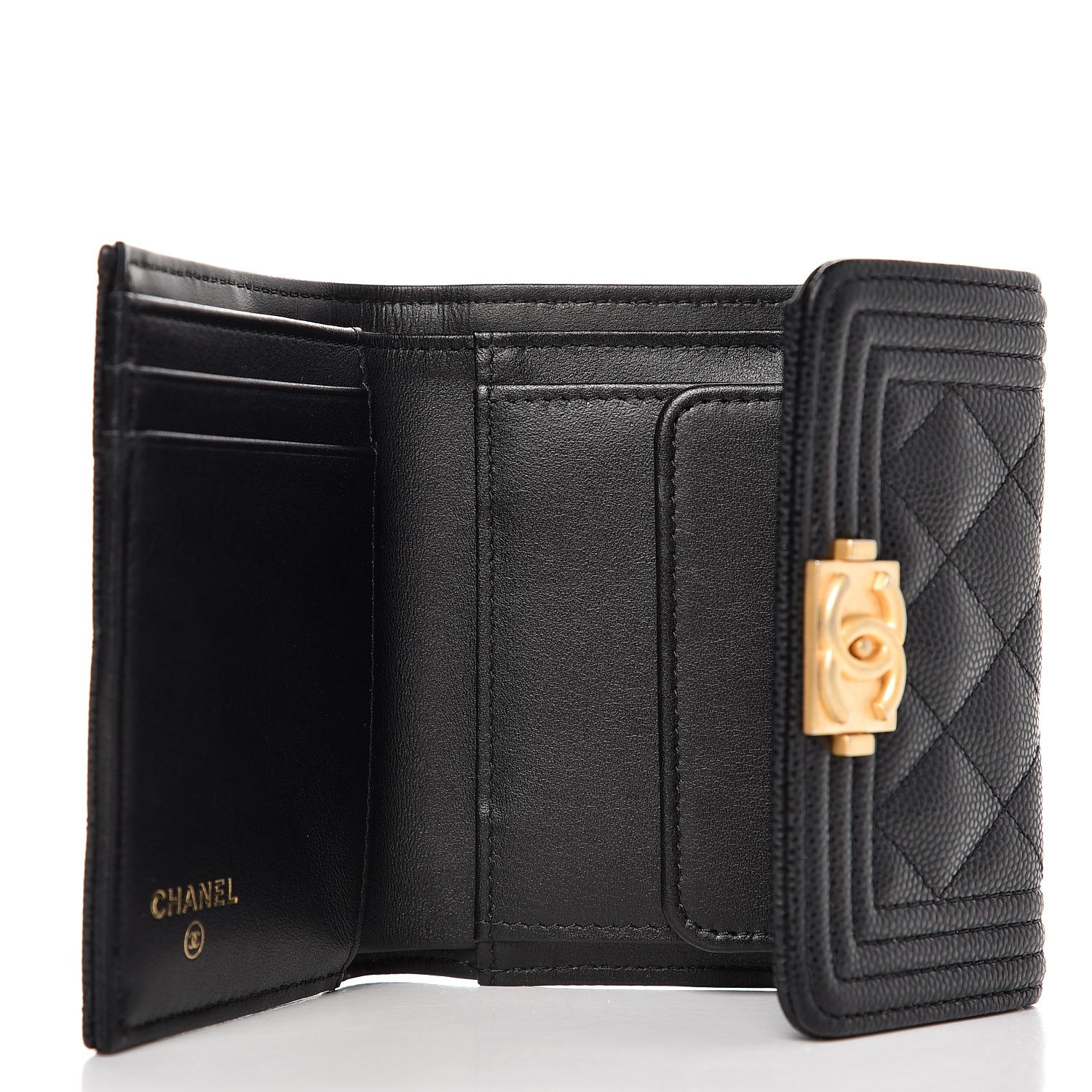 classic small flap wallet caviar