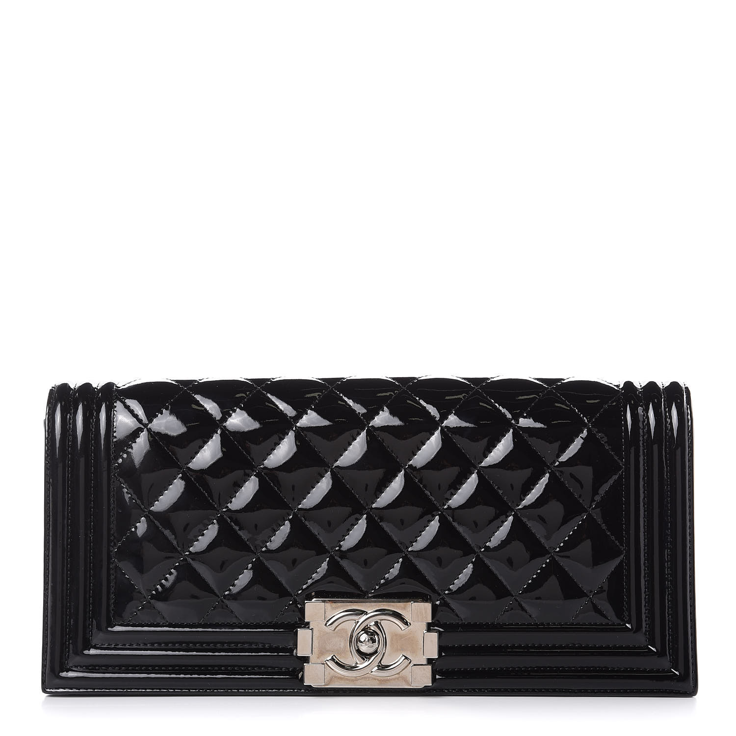 chanel patent leather clutch