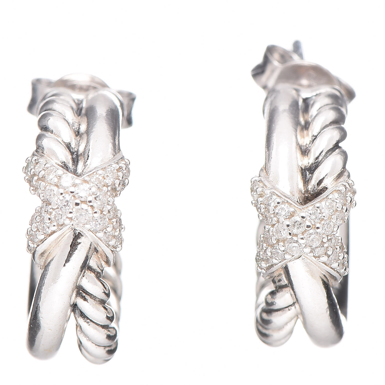 david yurman x earrings with diamonds