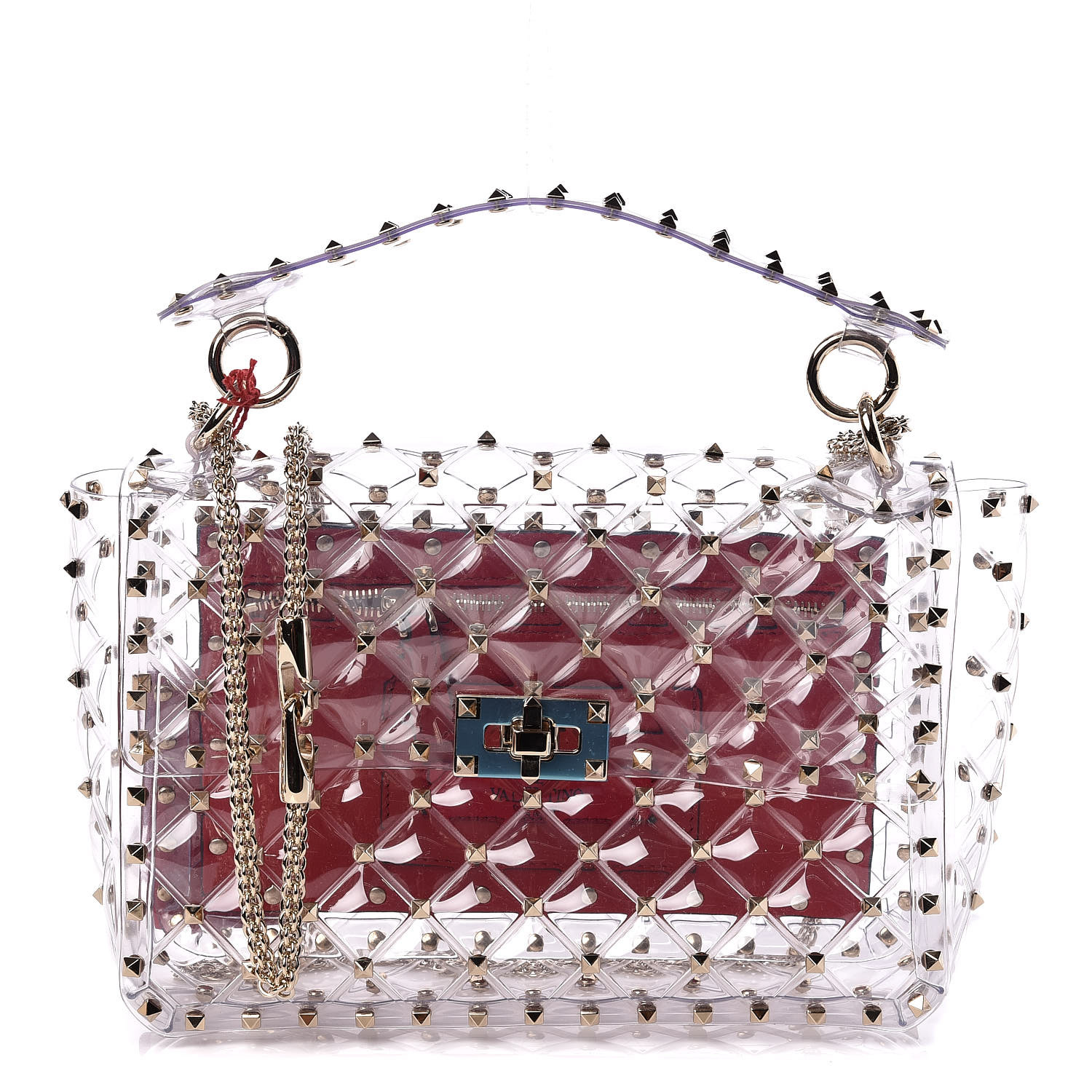 valentino rockstud pvc bag