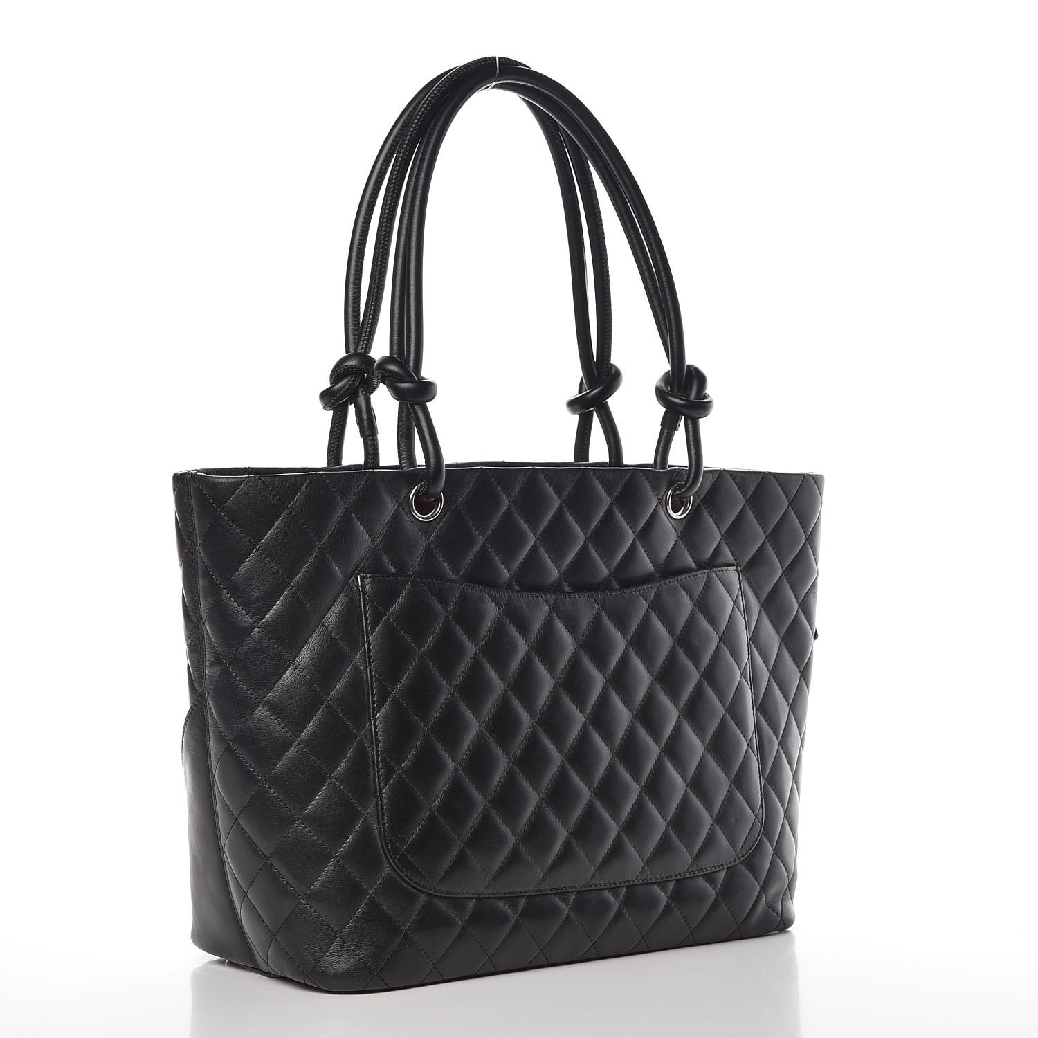 CHANEL Calfskin Quilted Large Cambon Tote Black 340713