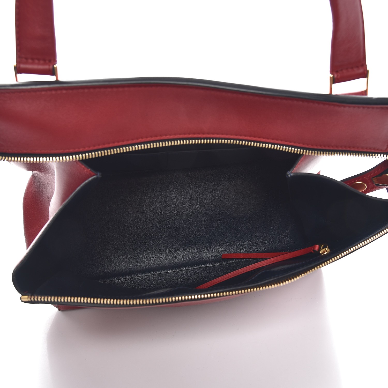 CELINE Smooth Calfskin Medium Edge Shoulder Bag Red 239653