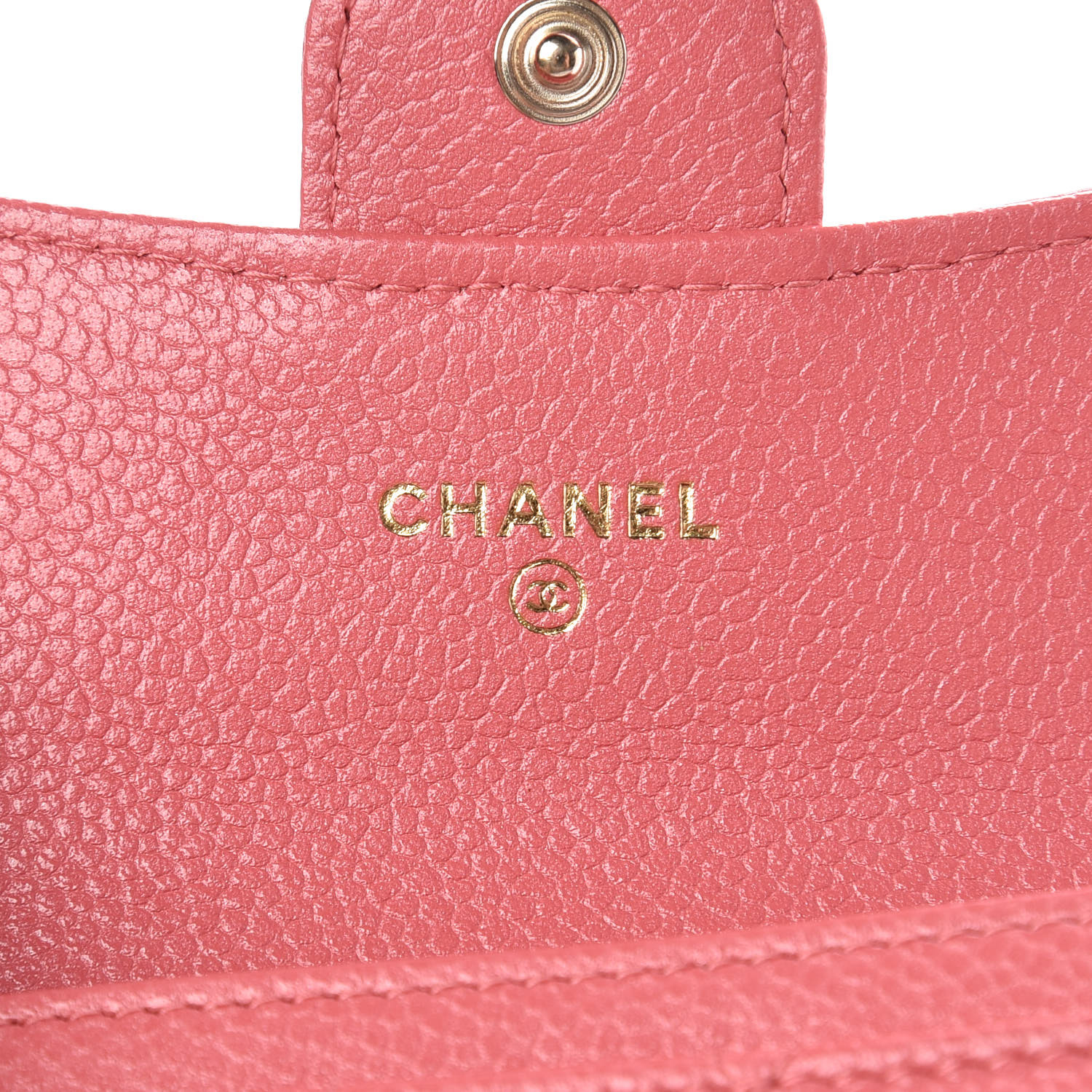 CHANEL Metallic Caviar Quilted Flap Card Holder Pink 366544