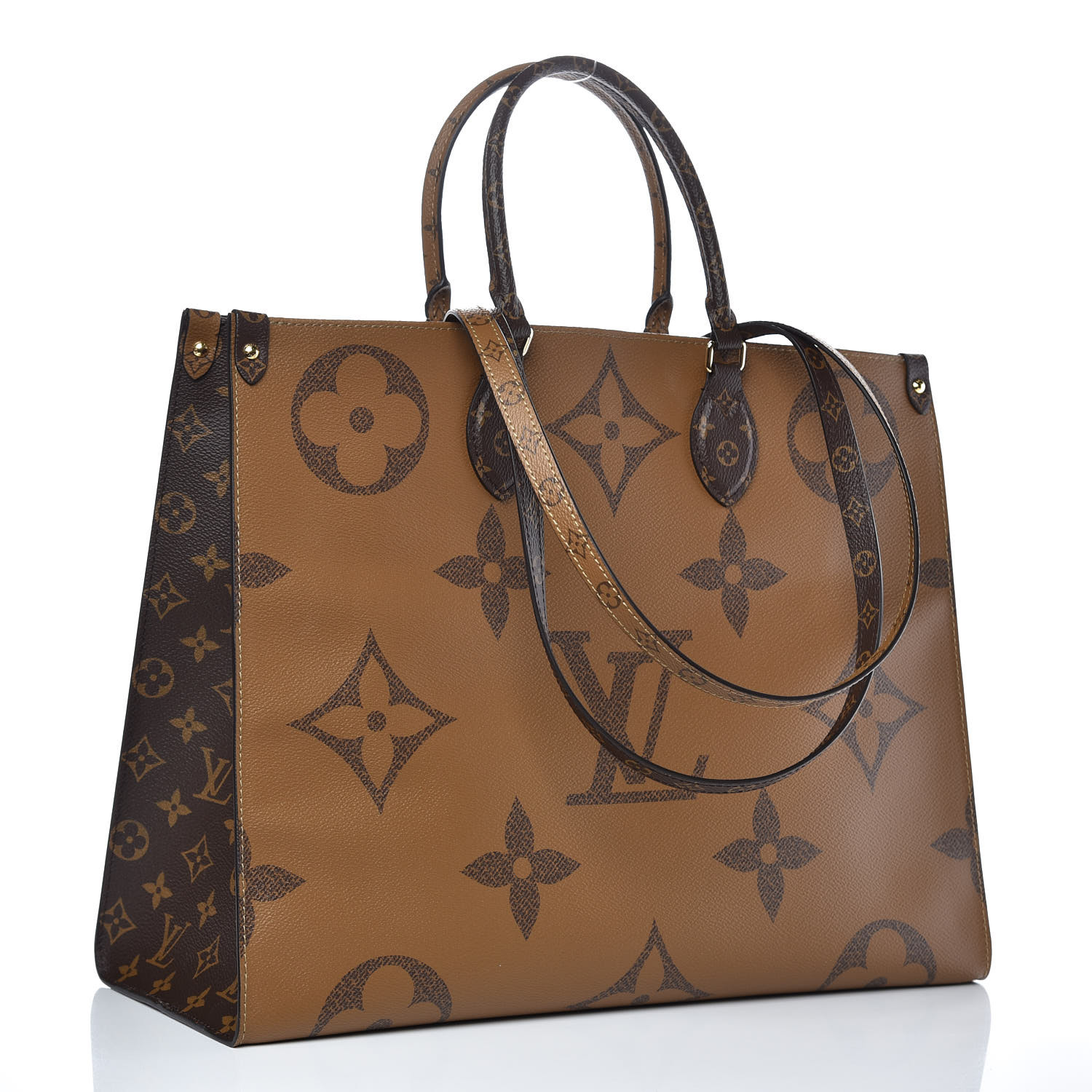 LOUIS VUITTON ONTHEGO GM REVERSE MONOGRAM TOTE AND LV ONTHEGO MM TOTE  EMPREINTE LEATHER COMPARISON 