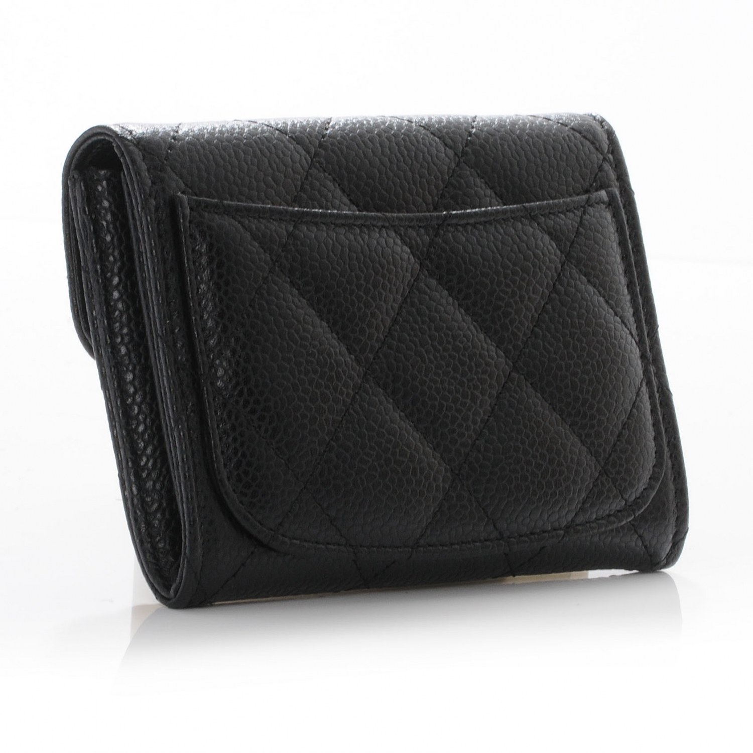 chanel compact wallet caviar