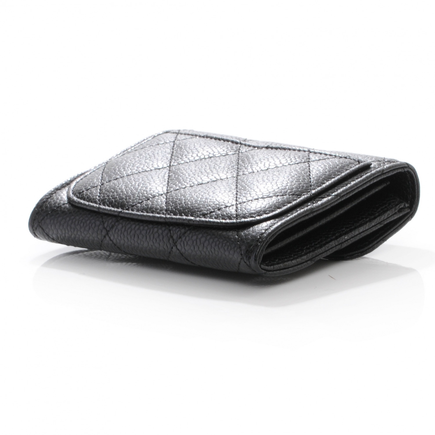 chanel compact wallet caviar