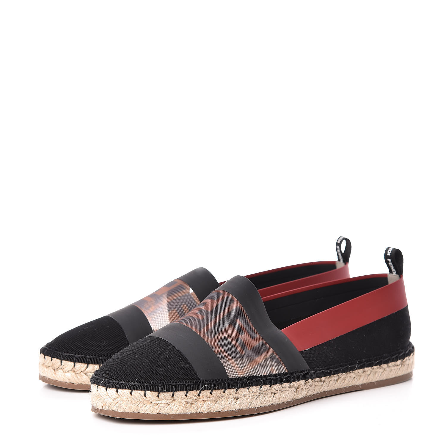 fendi black canvas espadrilles