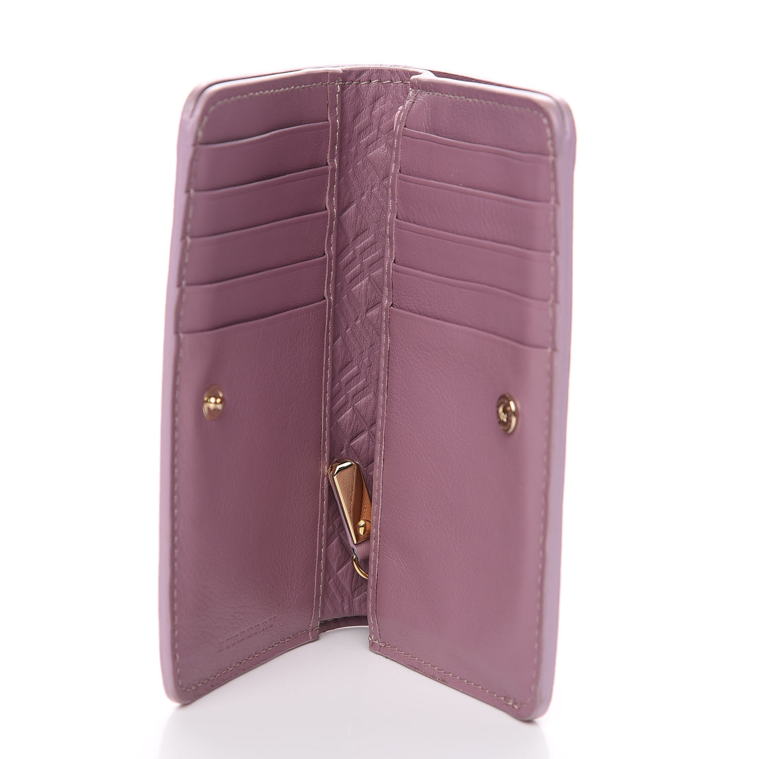 BURBERRY Patent London Bi-Fold Compact Wallet Pink 556353