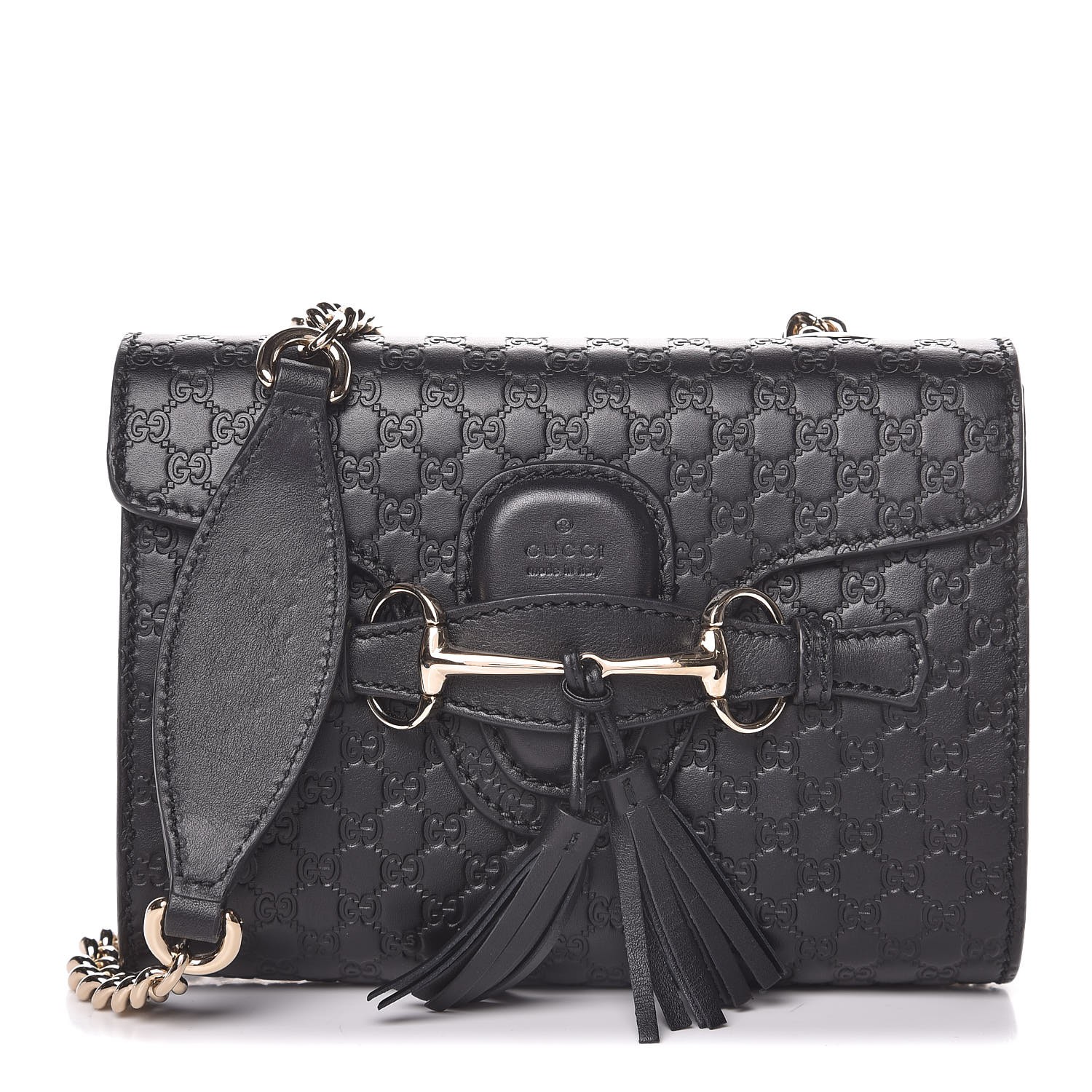 GUCCI Microguccissima Mini Emily Shoulder Bag Black 334603