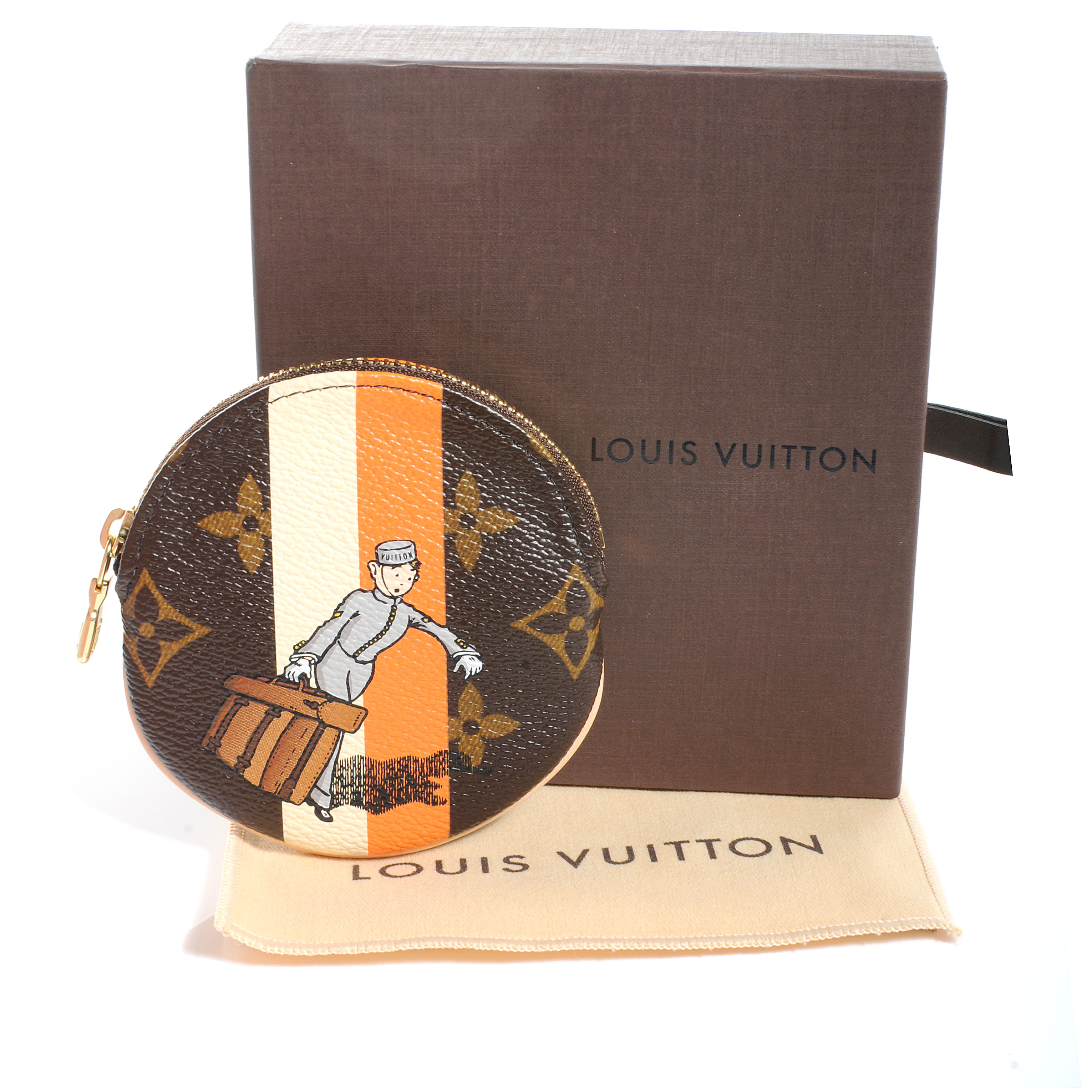 Louis Vuitton Brown, Pattern Print Monogram Groom Coin Purse