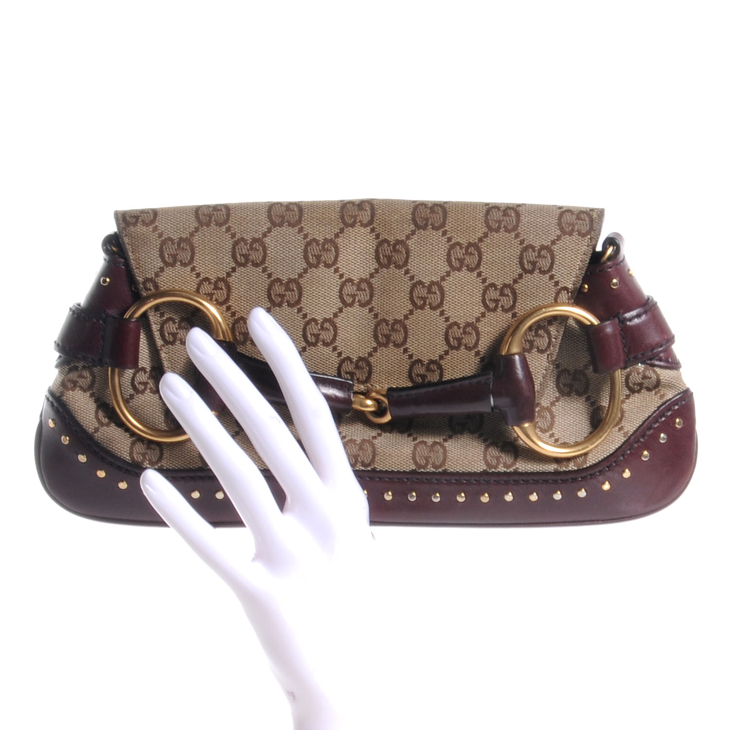 gucci monogram horsebit clutch